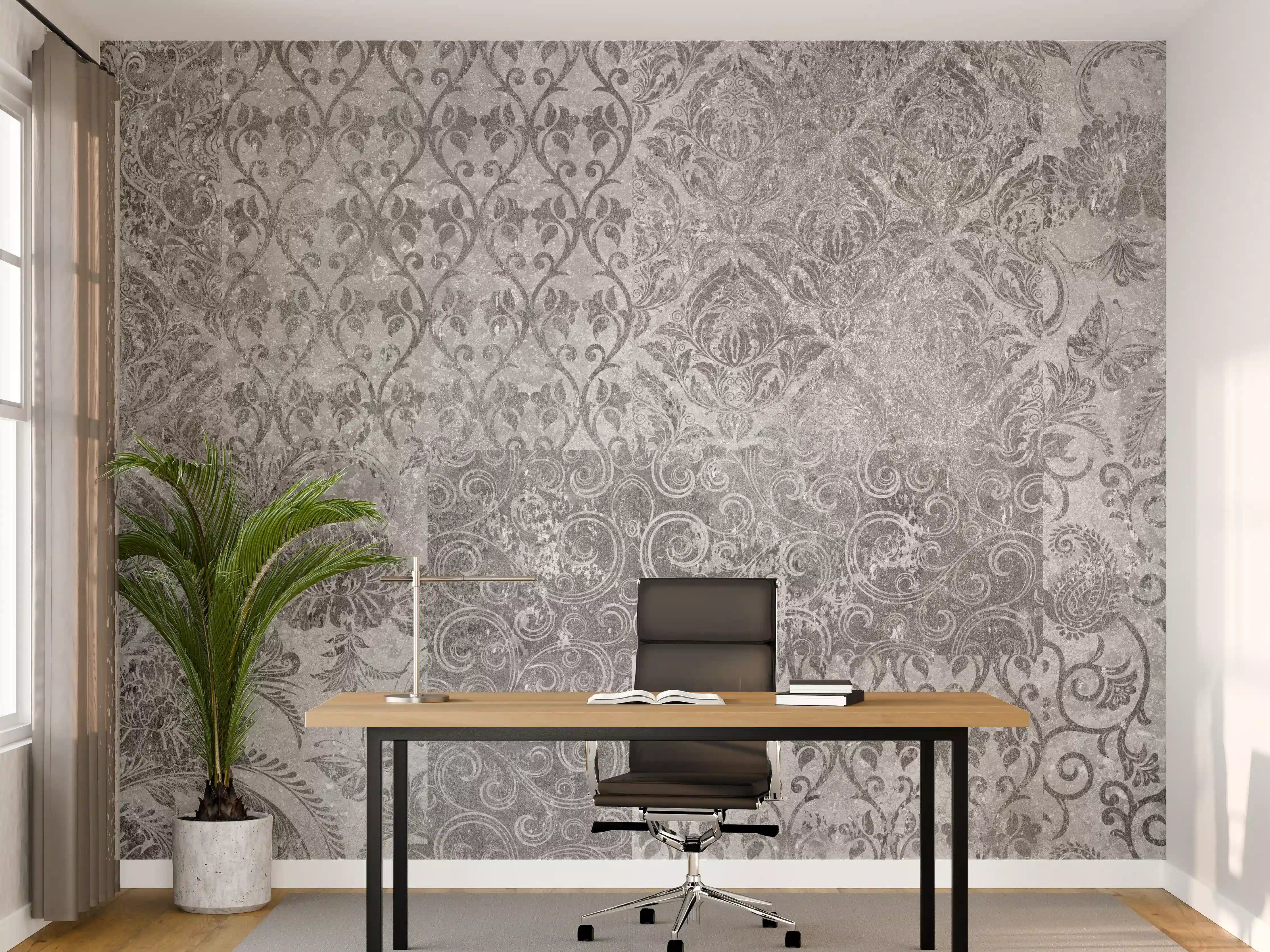 Büro Wandgestaltung - Gräuliches Mosaik Muster