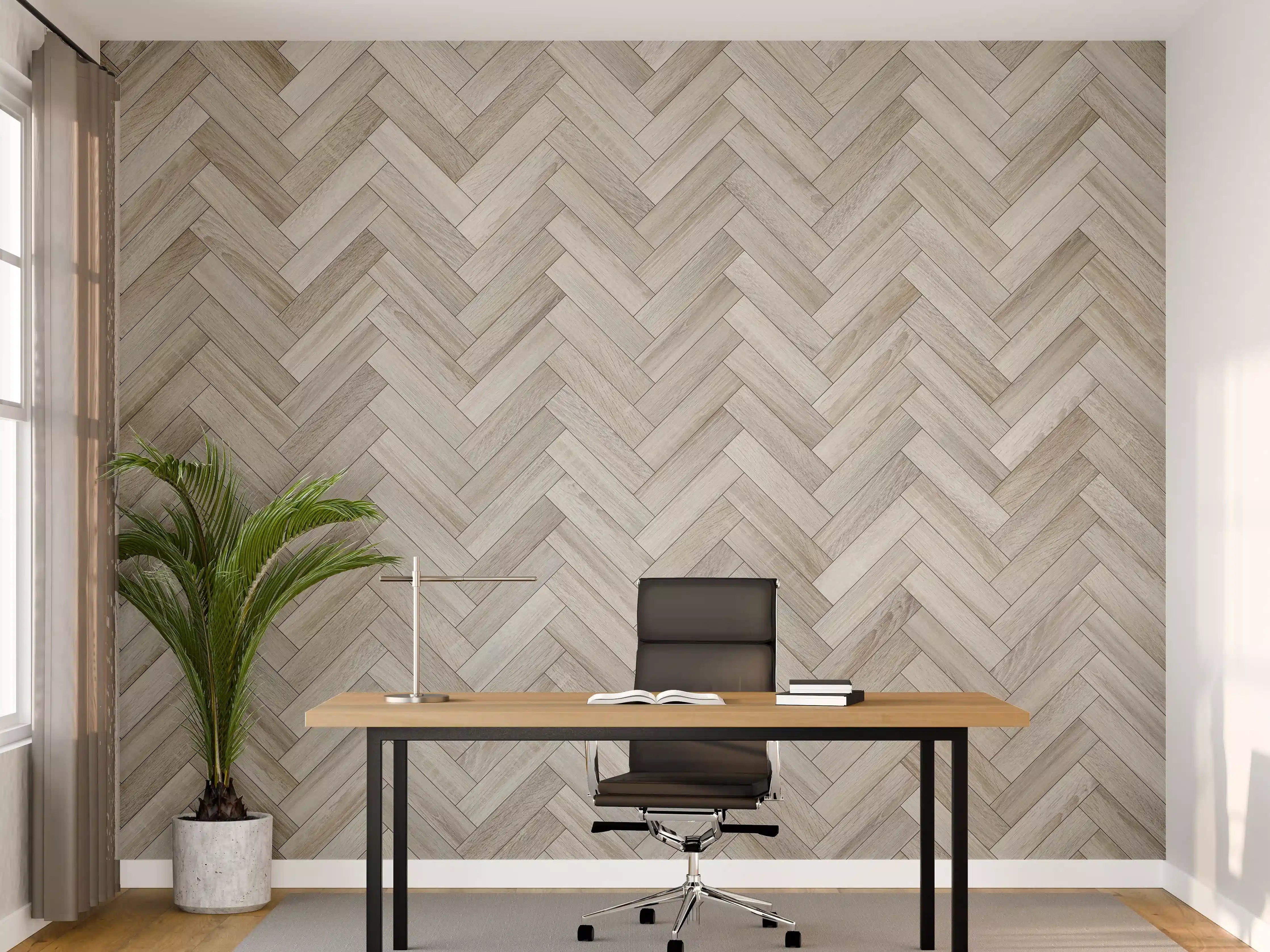 Büro Wandgestaltung - Gräuliches Rechtecks Holzmuster