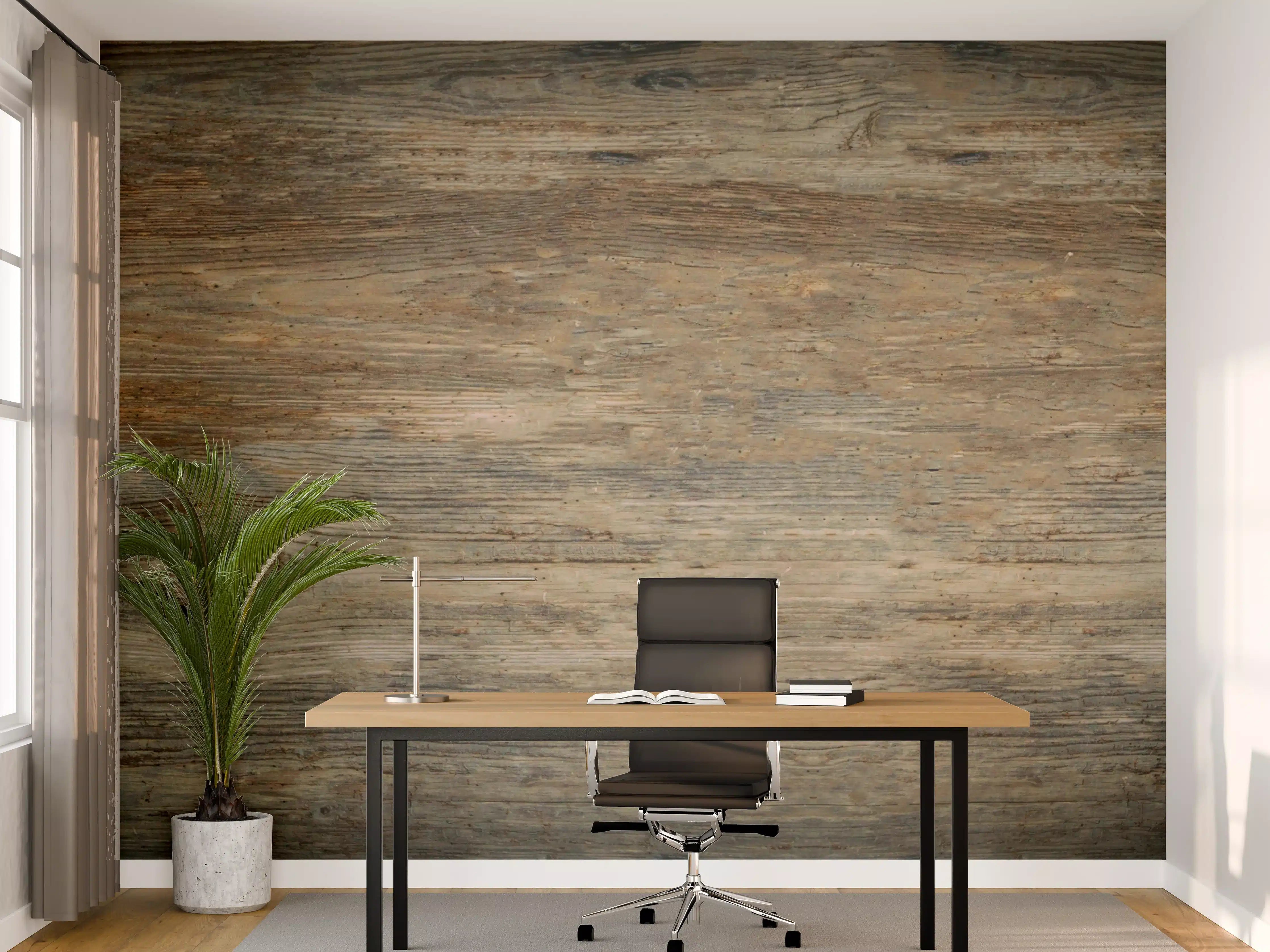 Büro Wandgestaltung - Gräuliches verwittertes Hartholz