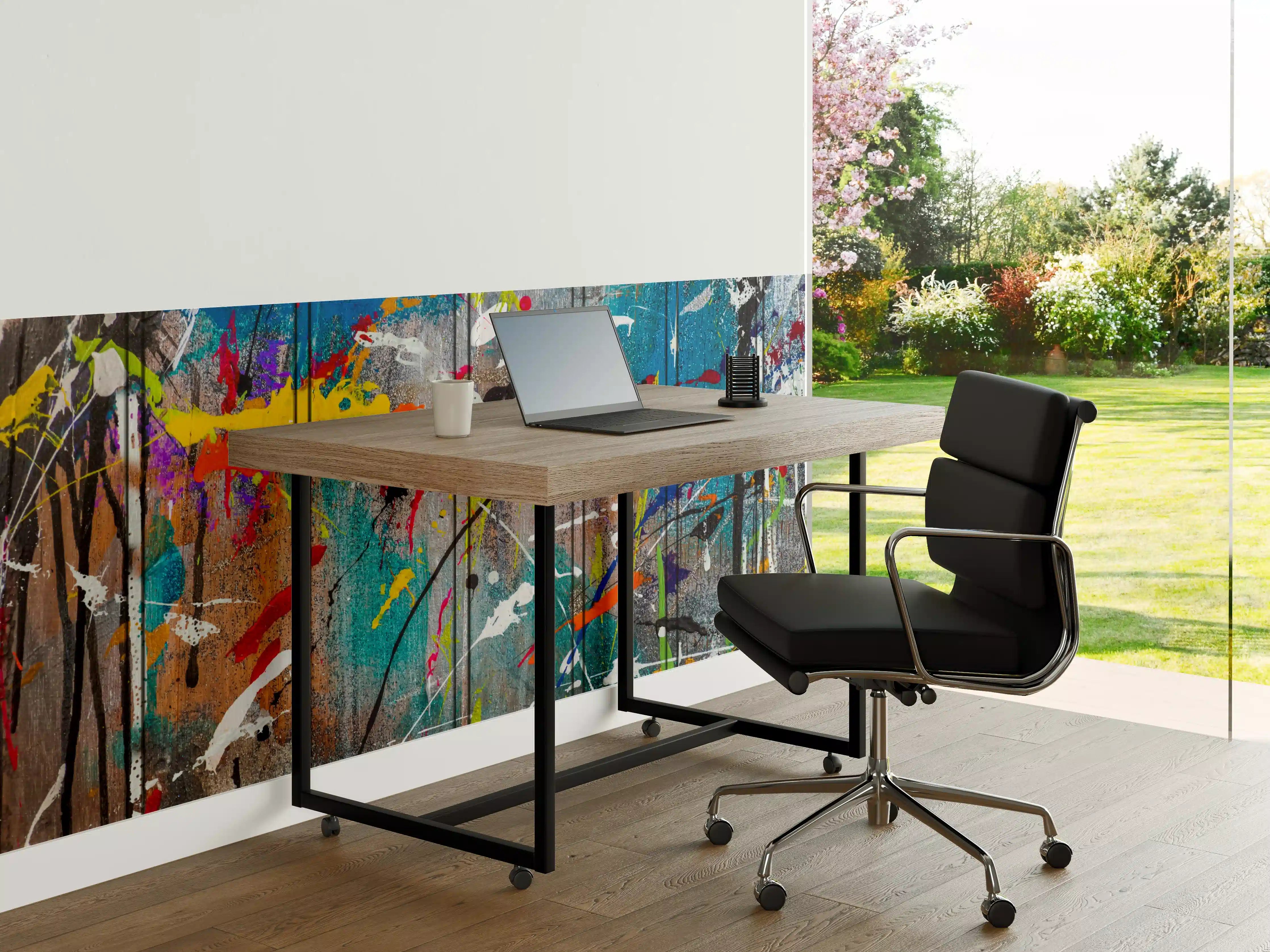 Büro Wandgestaltung - Graffiti auf Holz