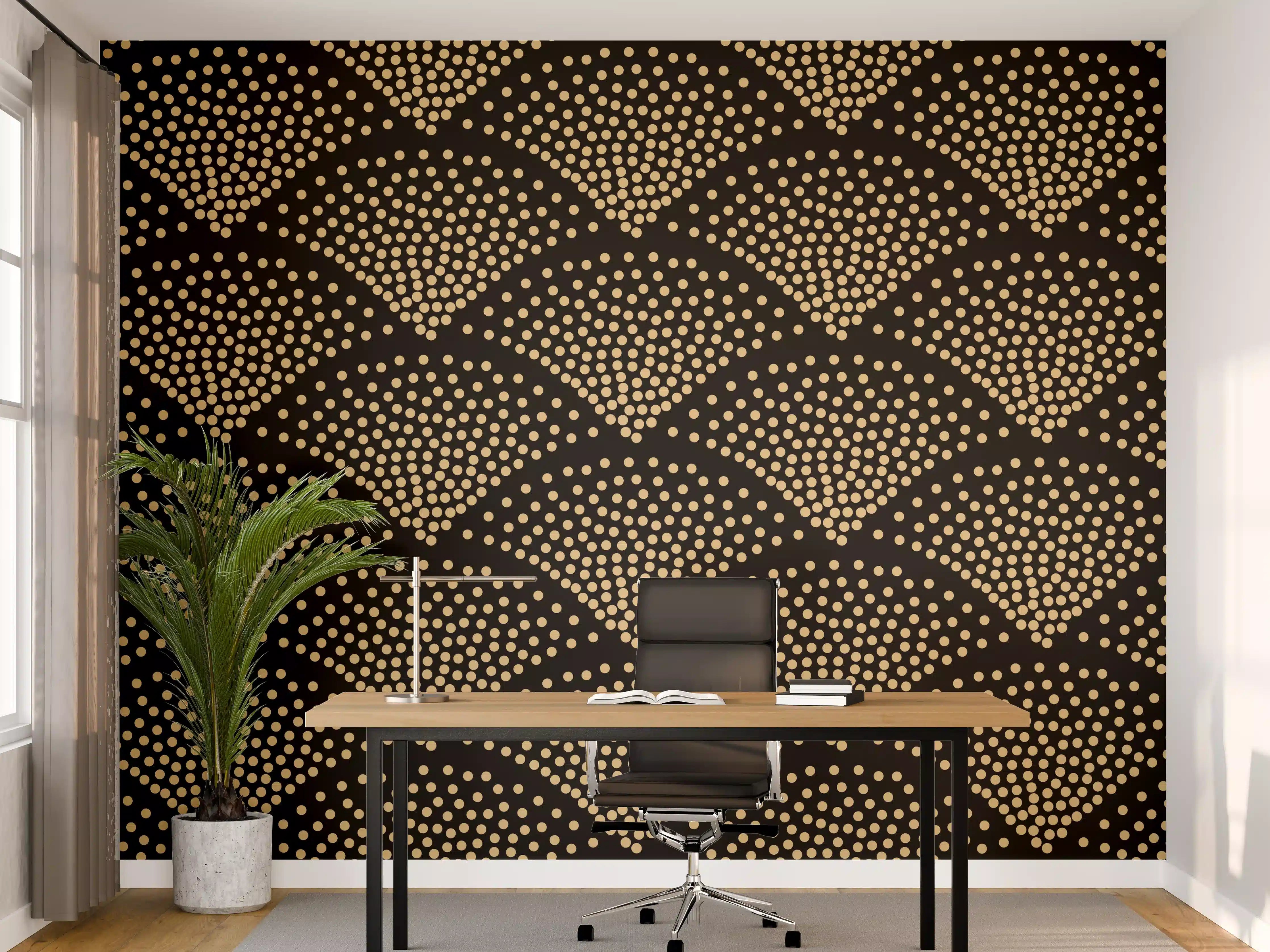 Büro Wandgestaltung - Grafik-Textur-Schwarz-Hellbraun