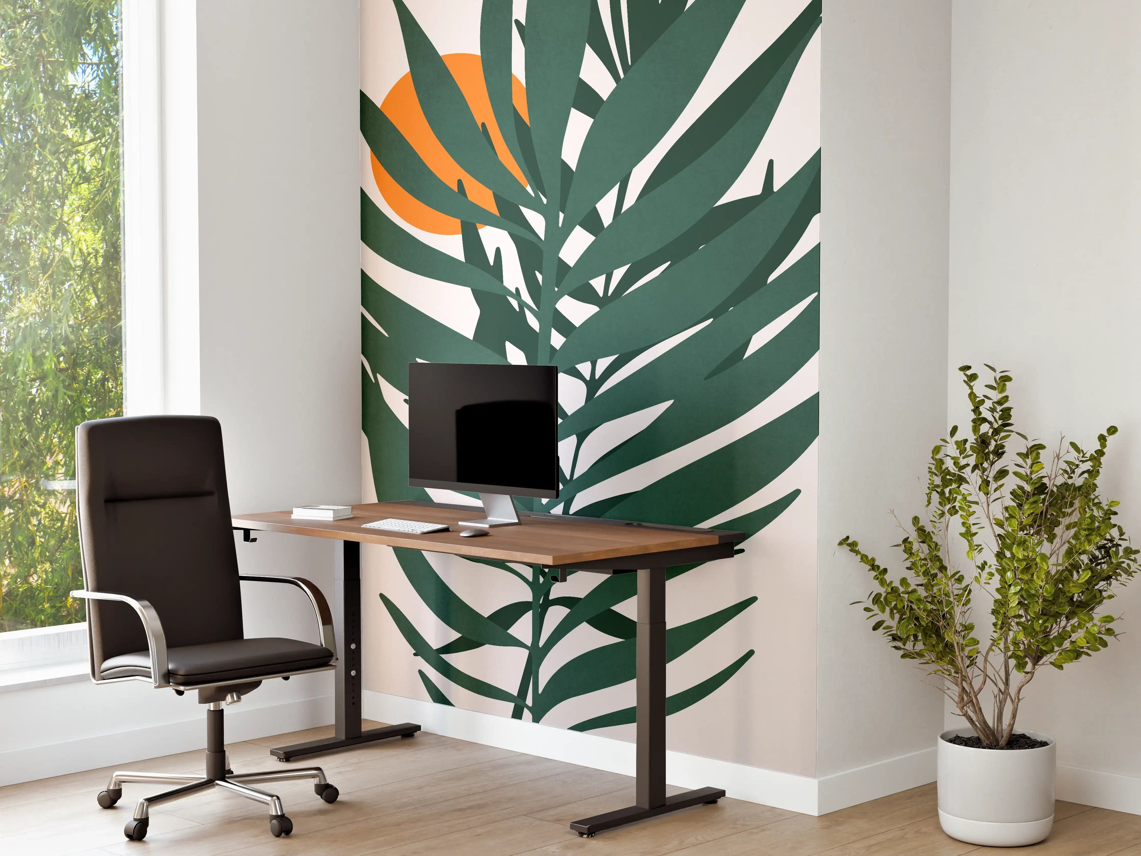 Büro Wandgestaltung - Grafik einer Pflanze