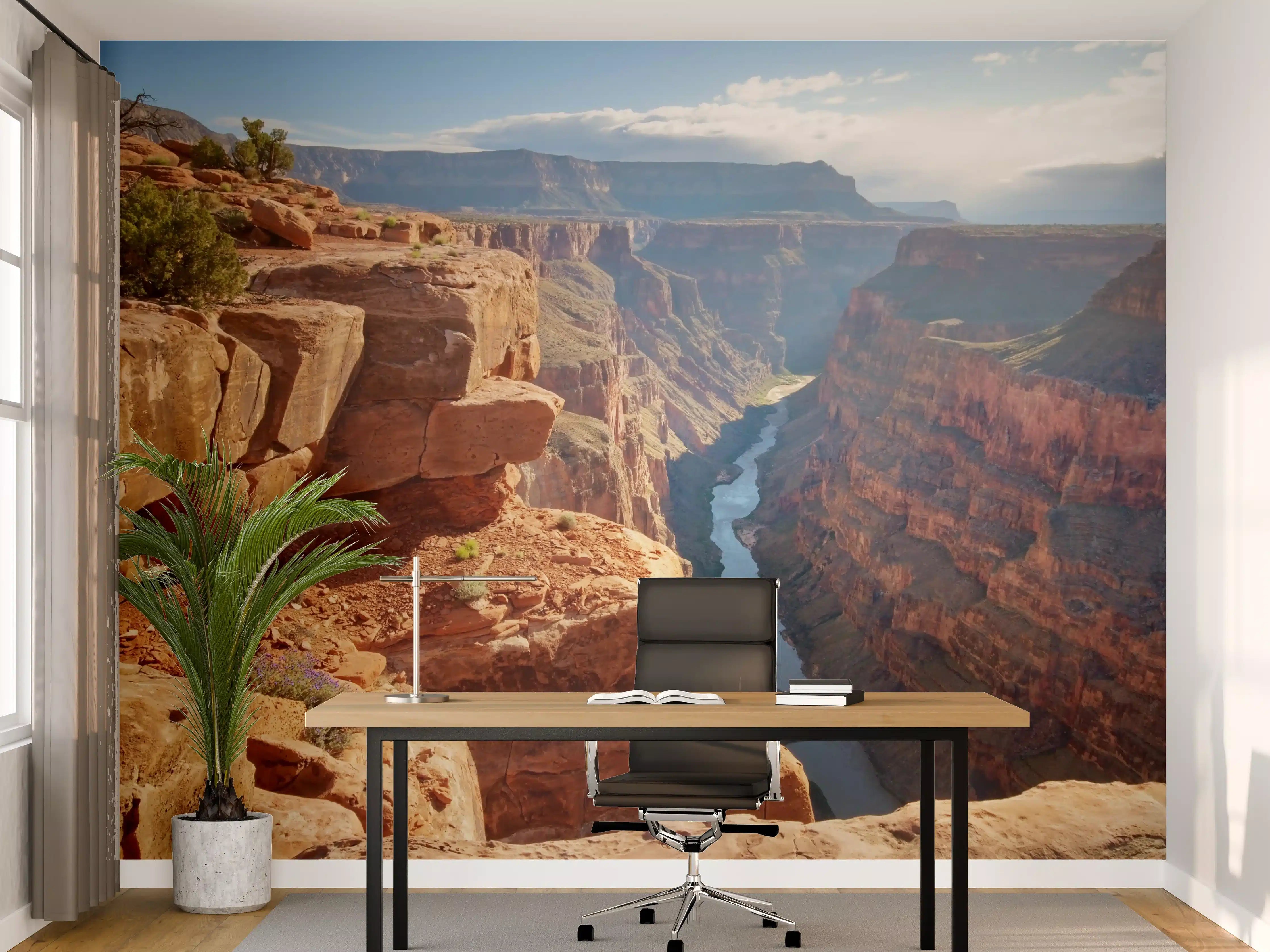 Büro Wandgestaltung - Grand Canyon mit Fluss im Sonnenlicht