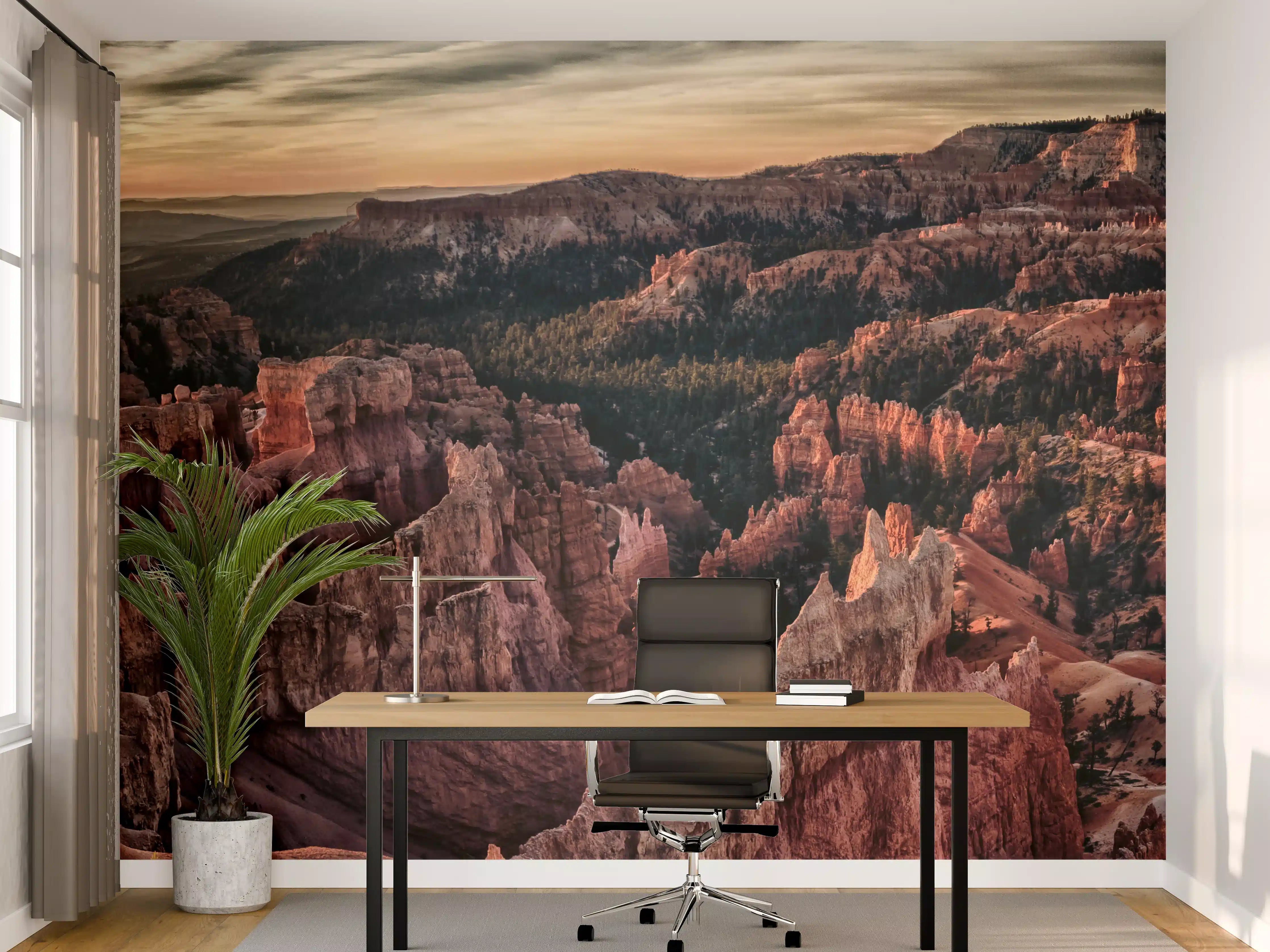 Büro Wandgestaltung - Grandioser Sonnenuntergang über dem Canyon