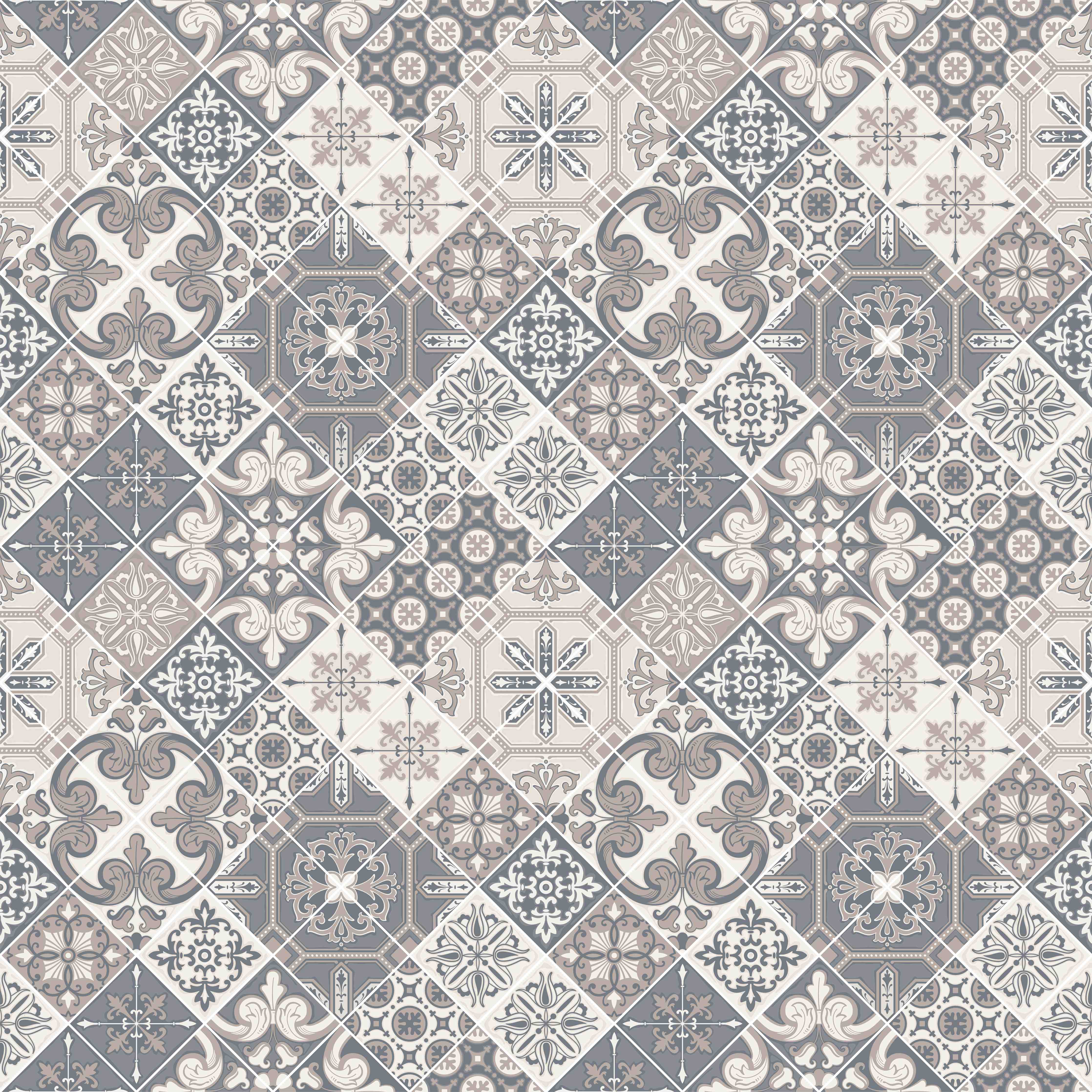 Büro Wandgestaltung-Grau-Weißes Fliesenmuster