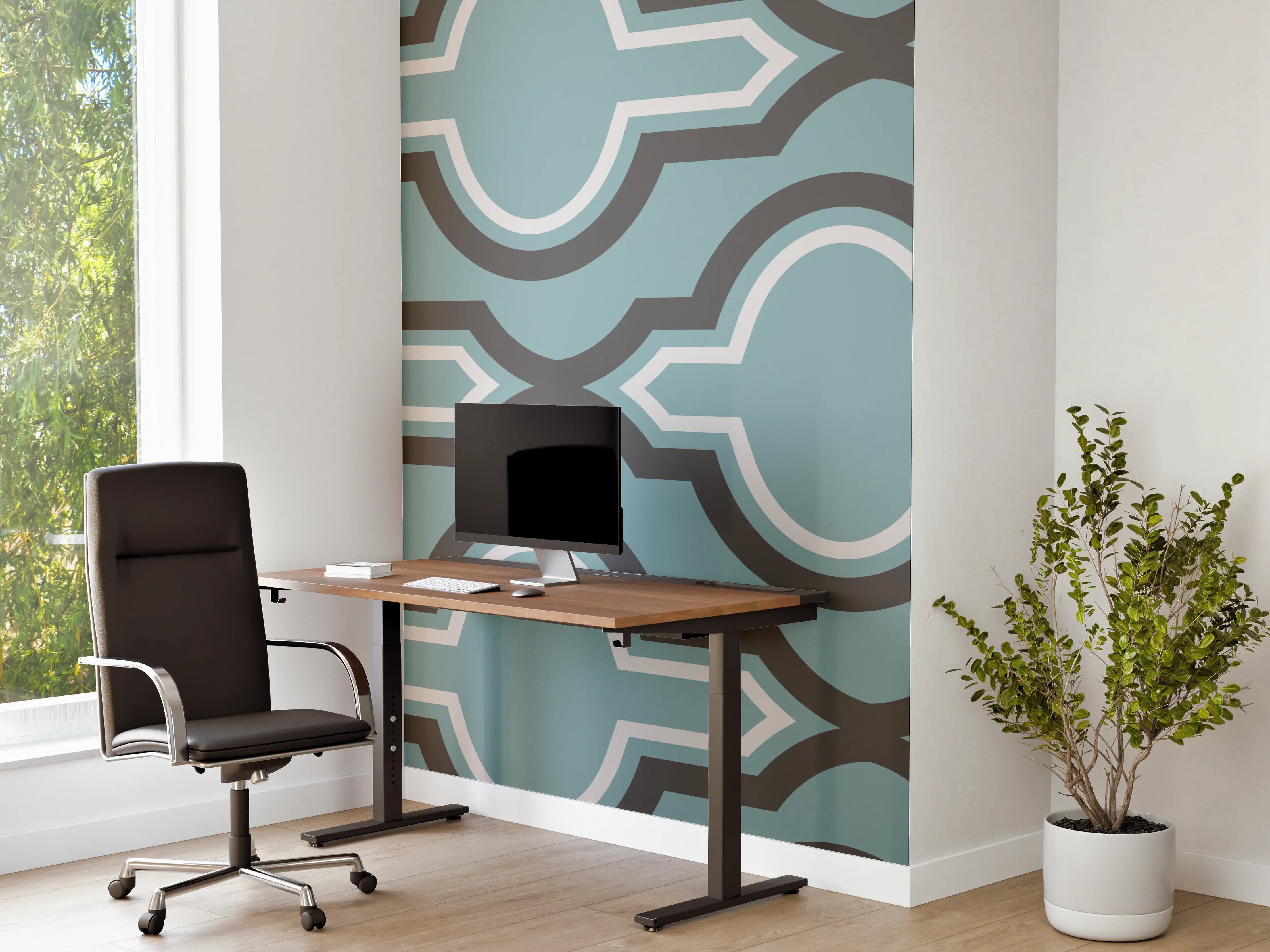 Büro Wandgestaltung - Grau-Weißes Grafikdesign Muster