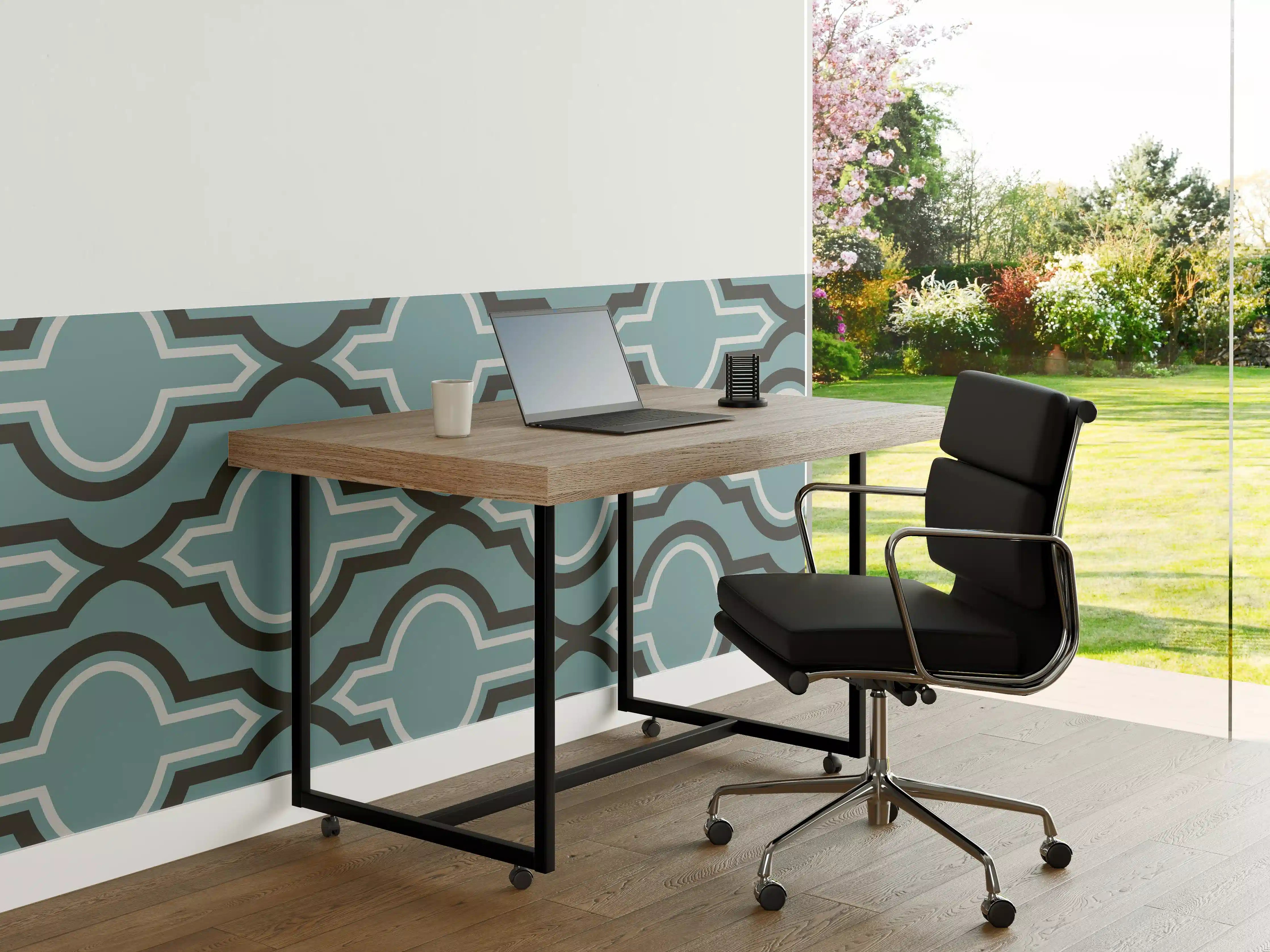 Büro Wandgestaltung - Grau-Weißes Grafikdesign Muster