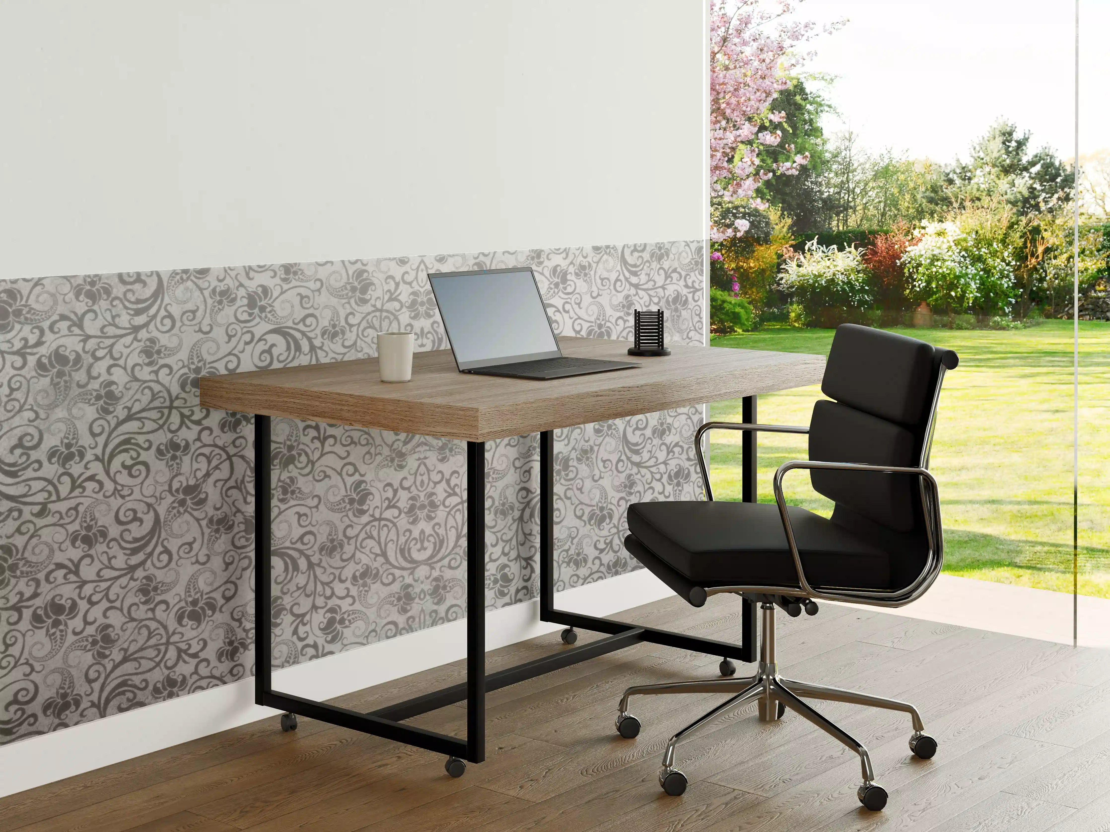 Büro Wandgestaltung - Grau-Weißes Vintage Fliesenmuster