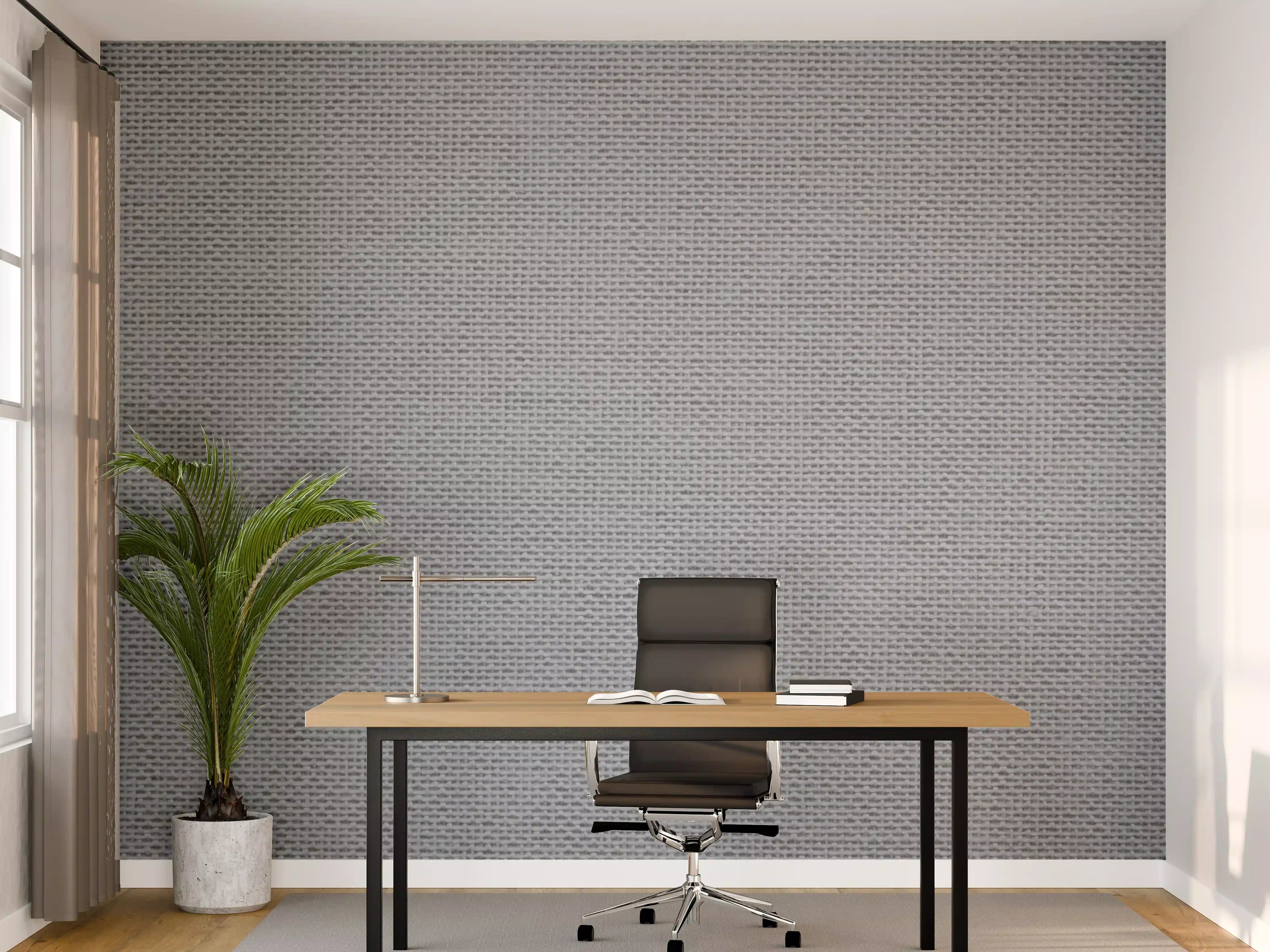 Büro Wandgestaltung - Grau gewebte Wolle