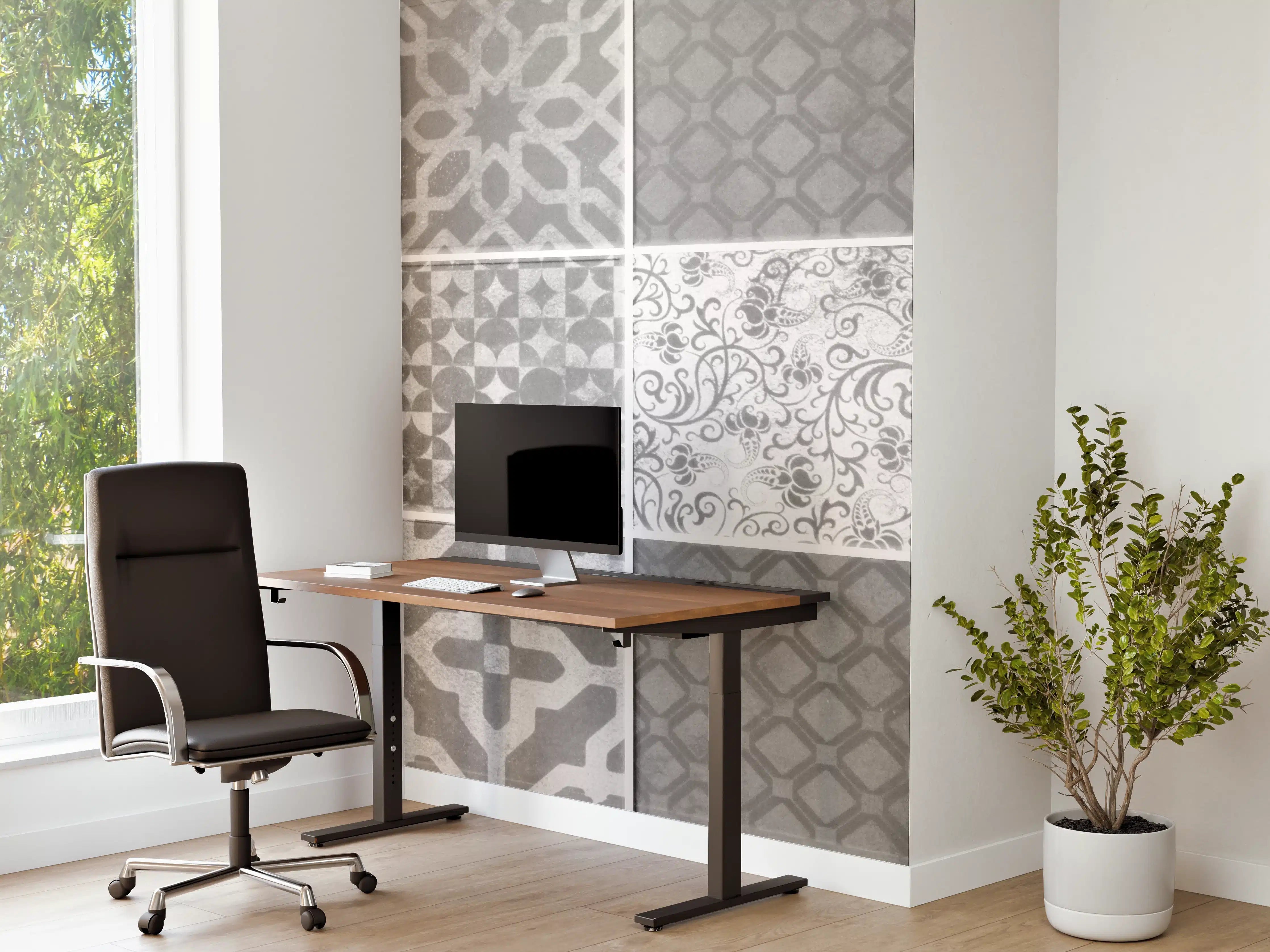 Büro Wandgestaltung - Grau weiße Vintage Mosaik Textur