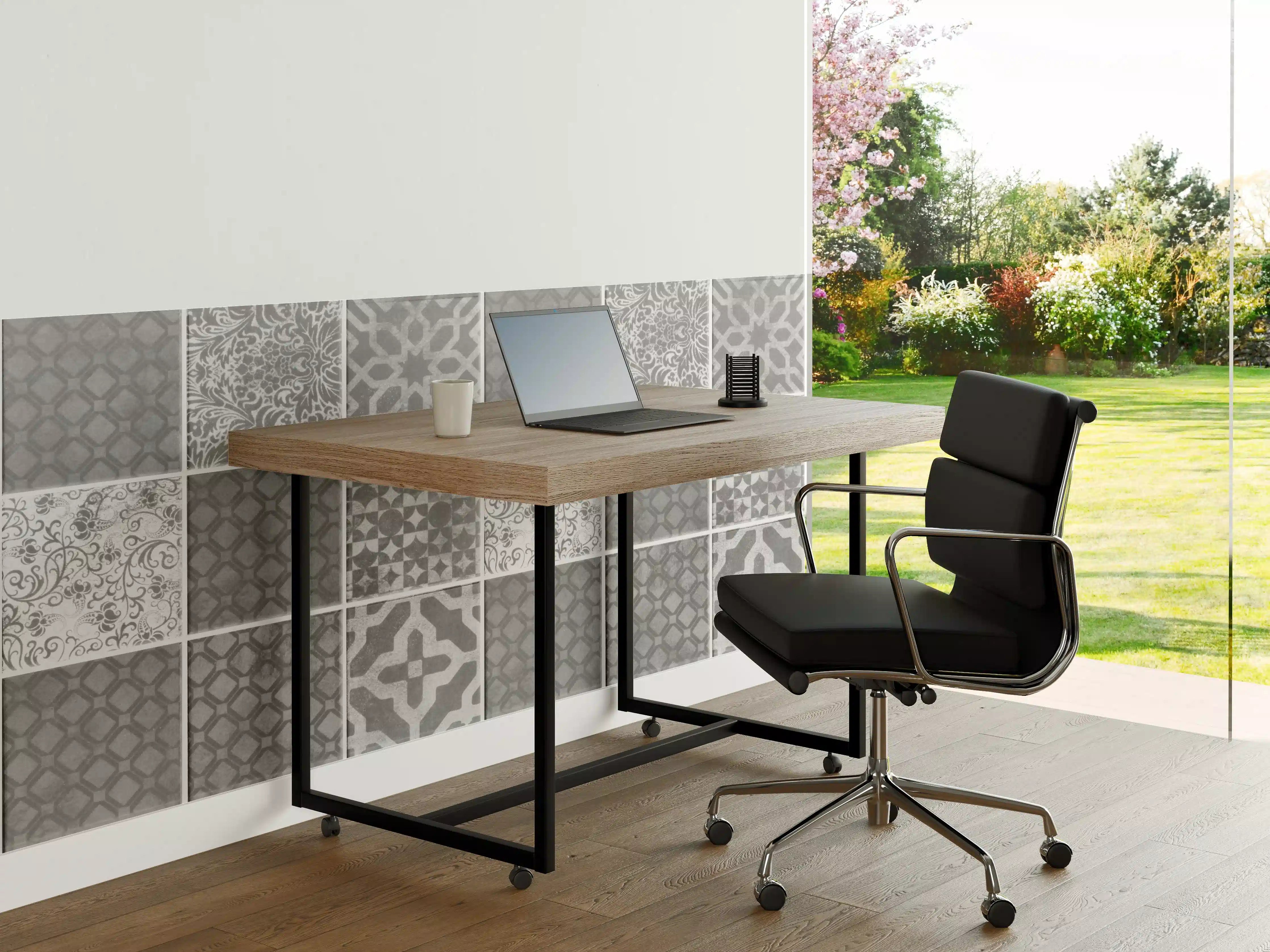 Büro Wandgestaltung - Grau weiße Vintage Mosaik Textur