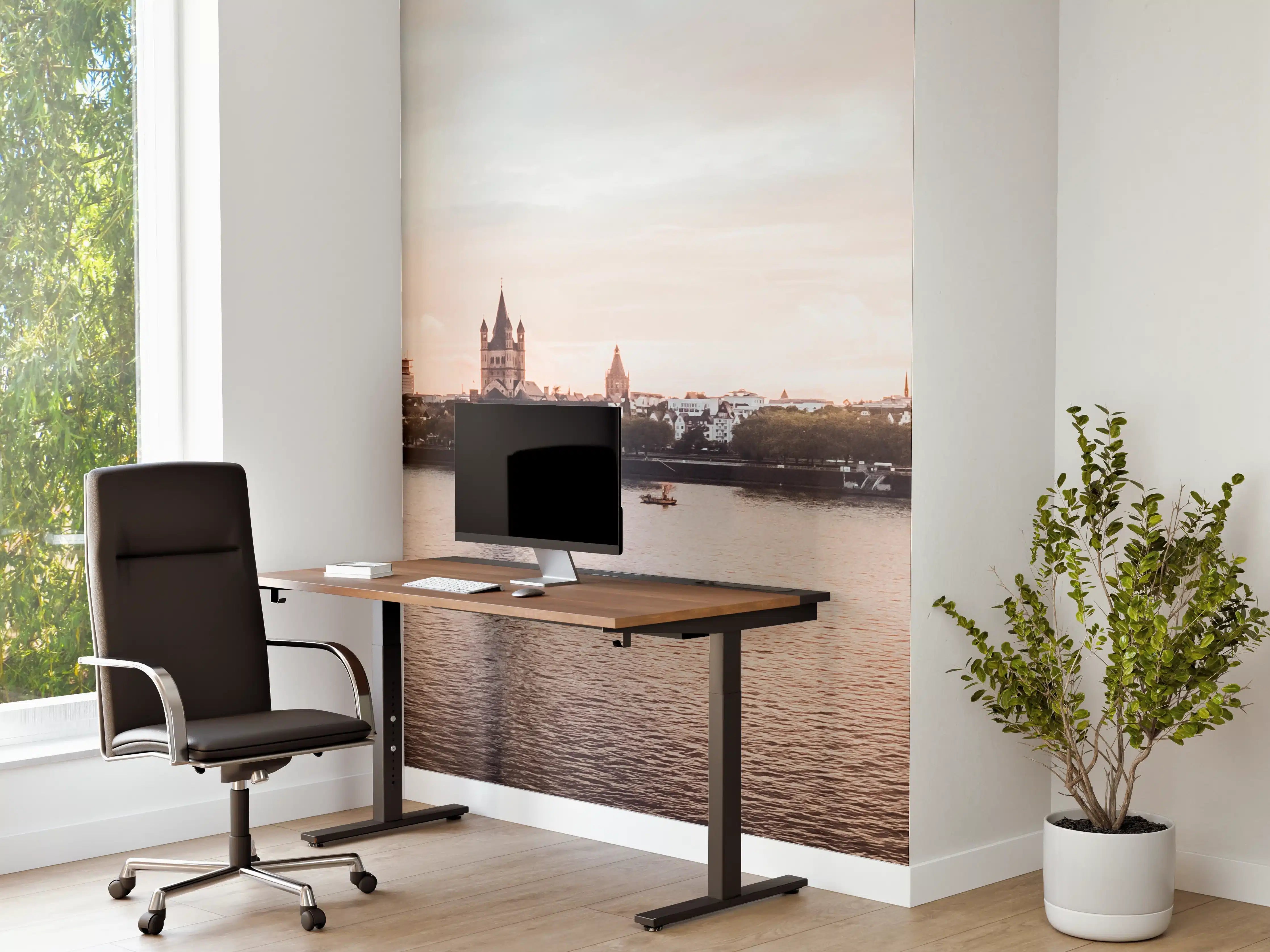 Büro Wandgestaltung - Graue Abendhimmel über Stadt