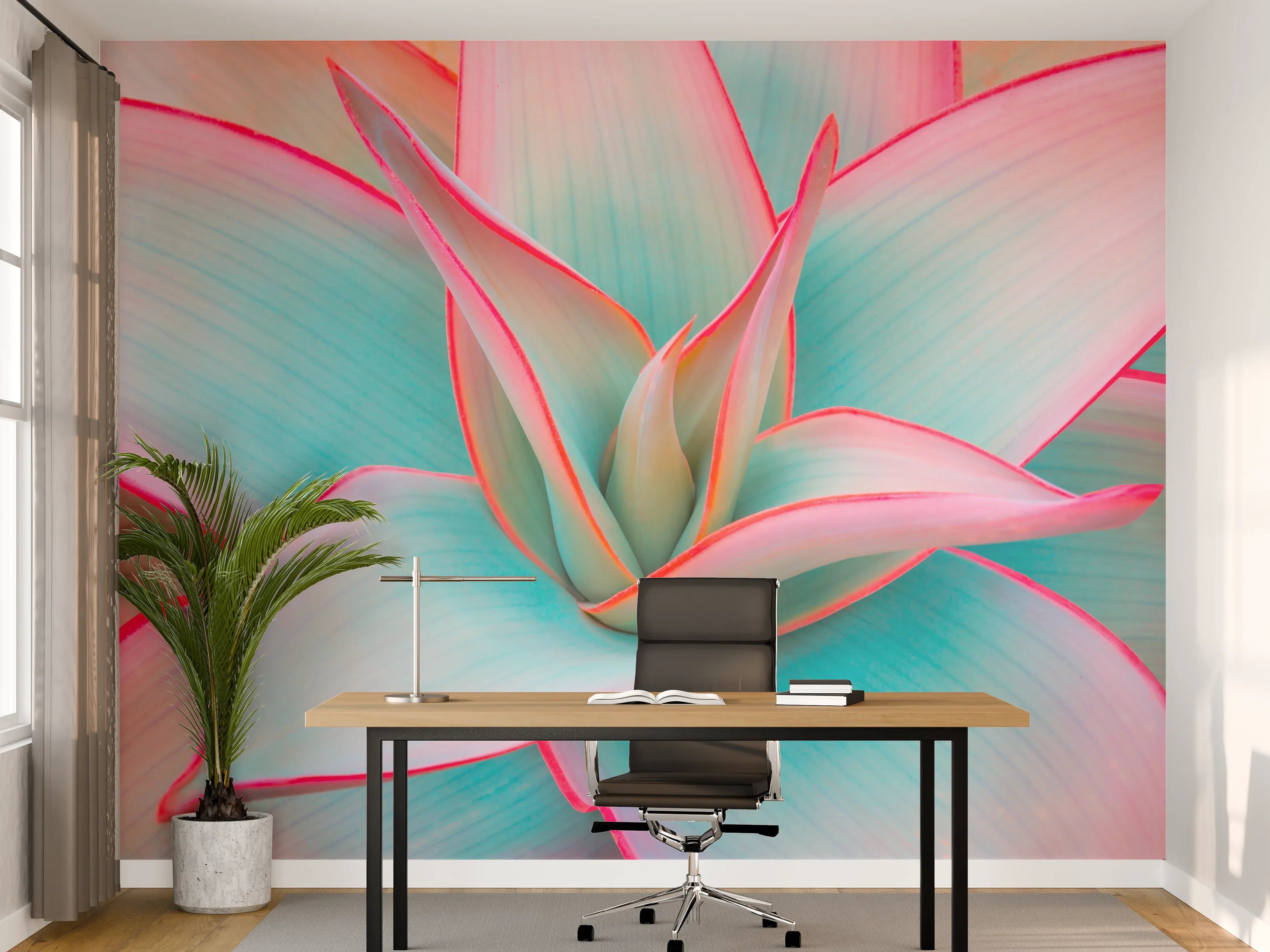Büro Wandgestaltung - Graue Aloe Vera Eleganz