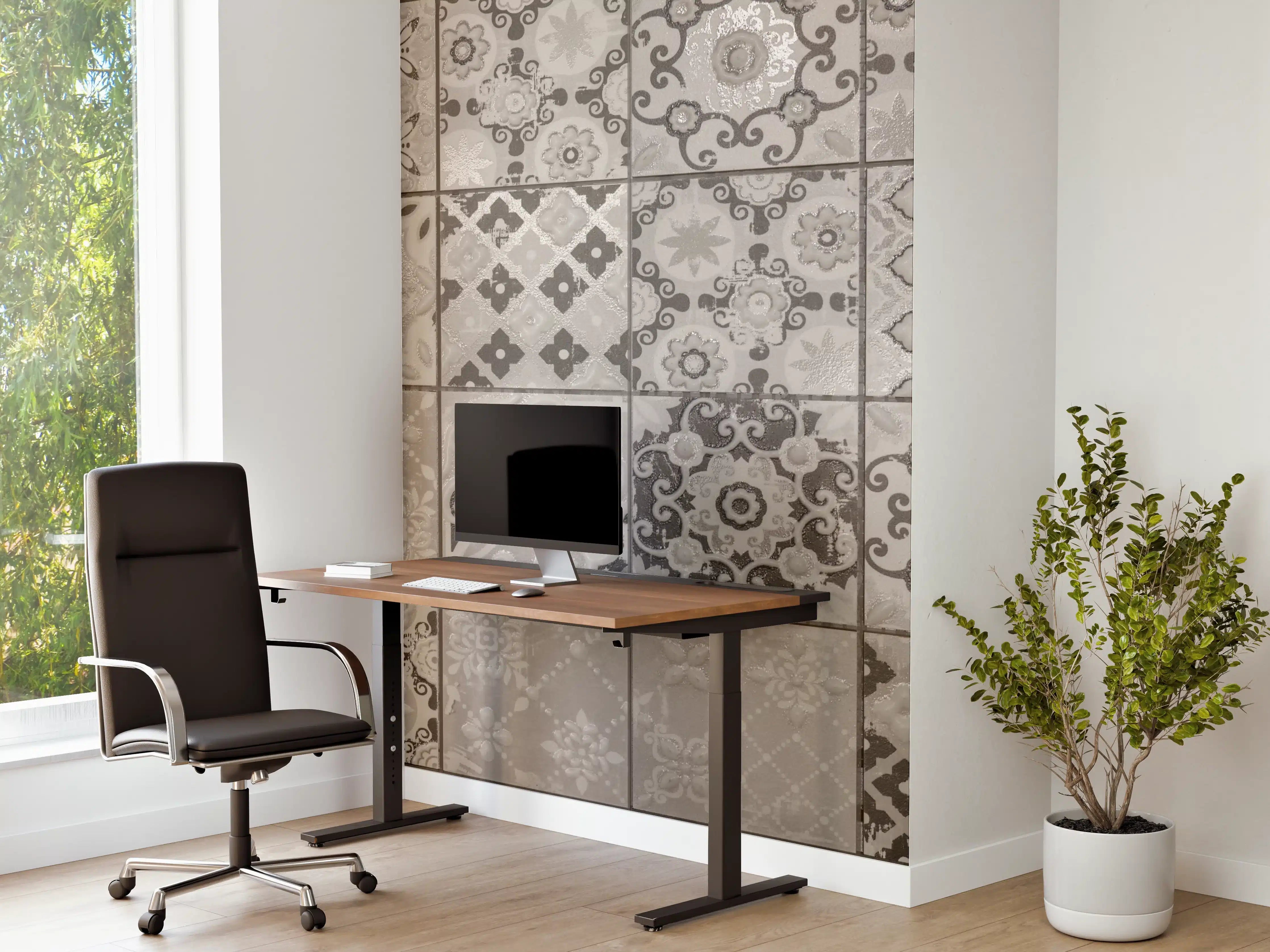 Büro Wandgestaltung - Graue Fliesenmuster