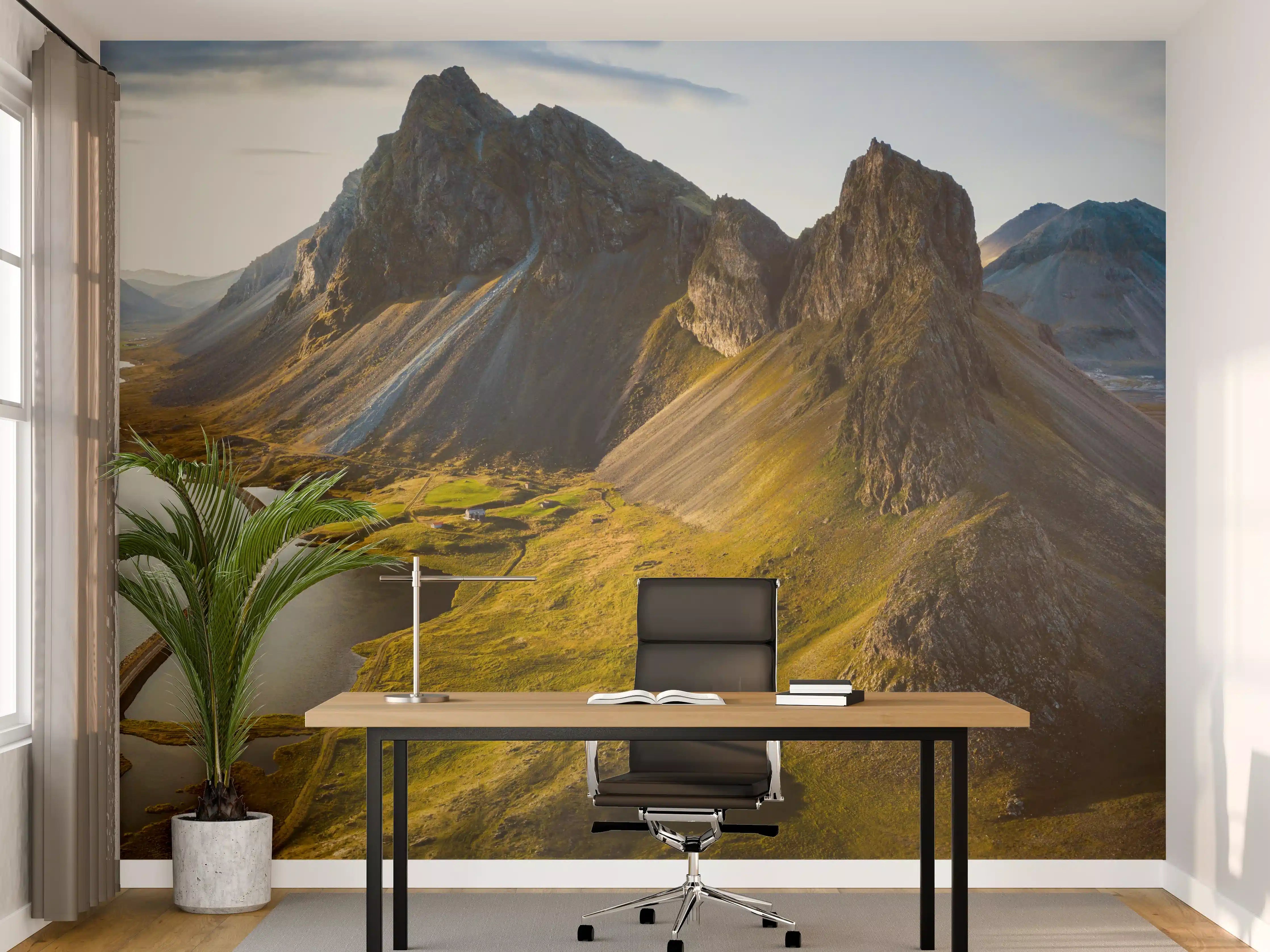 Büro Wandgestaltung - Graue Gipfel und Wasserwege