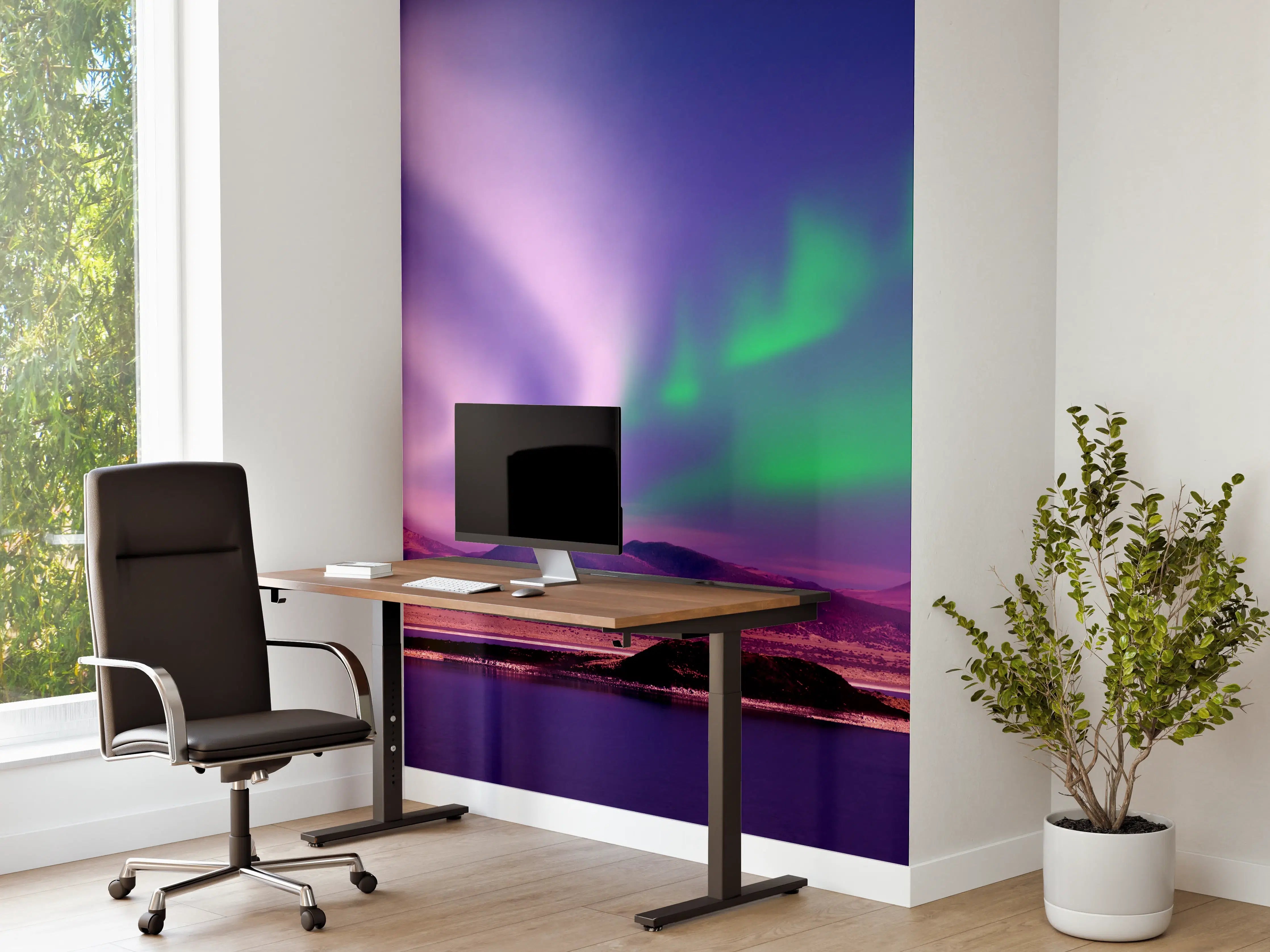 Büro Wandgestaltung - Graue Lichter im Schneegestöber