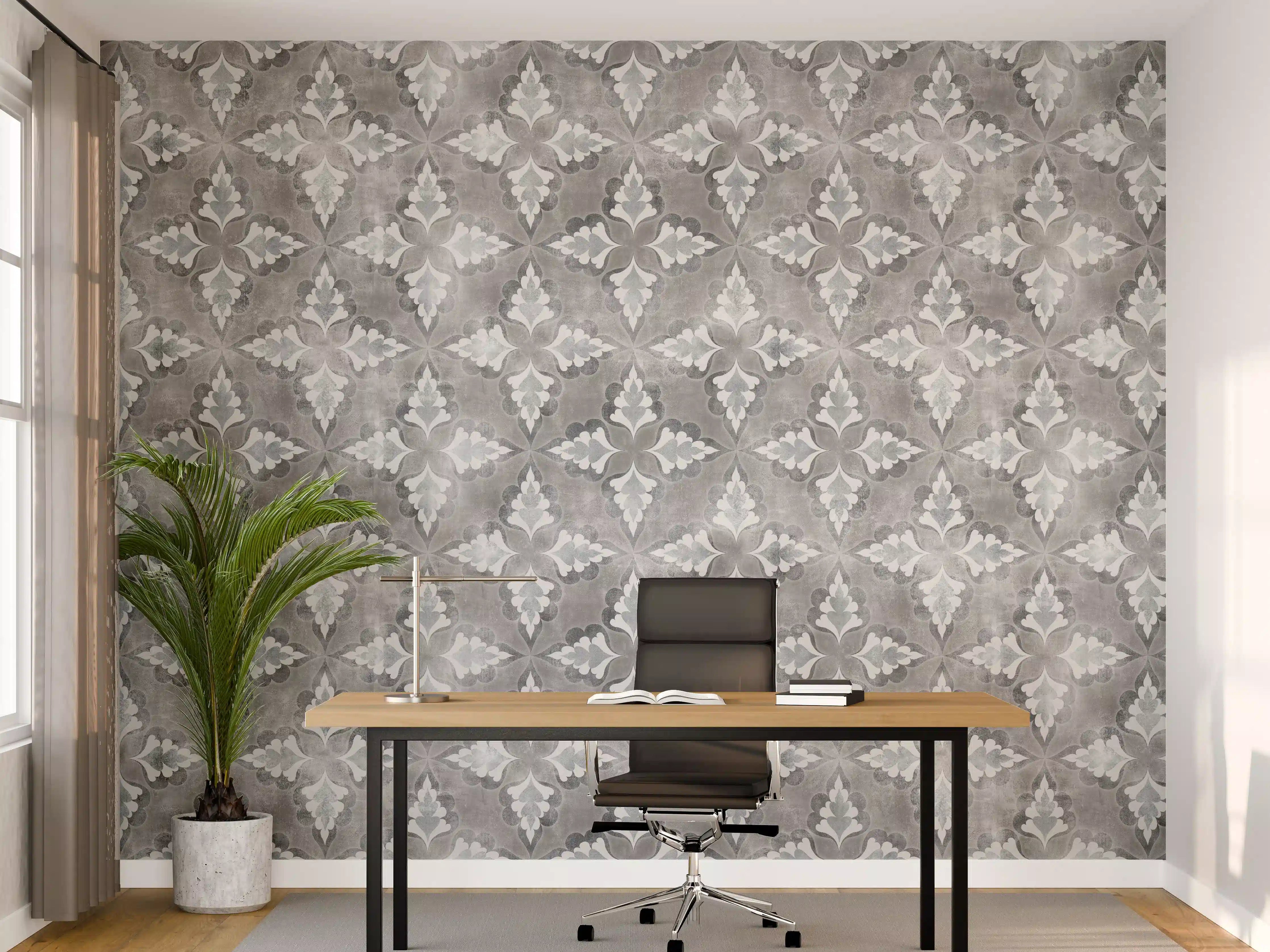 Büro Wandgestaltung - Graue Marmor-Textur mit weißen Mustern