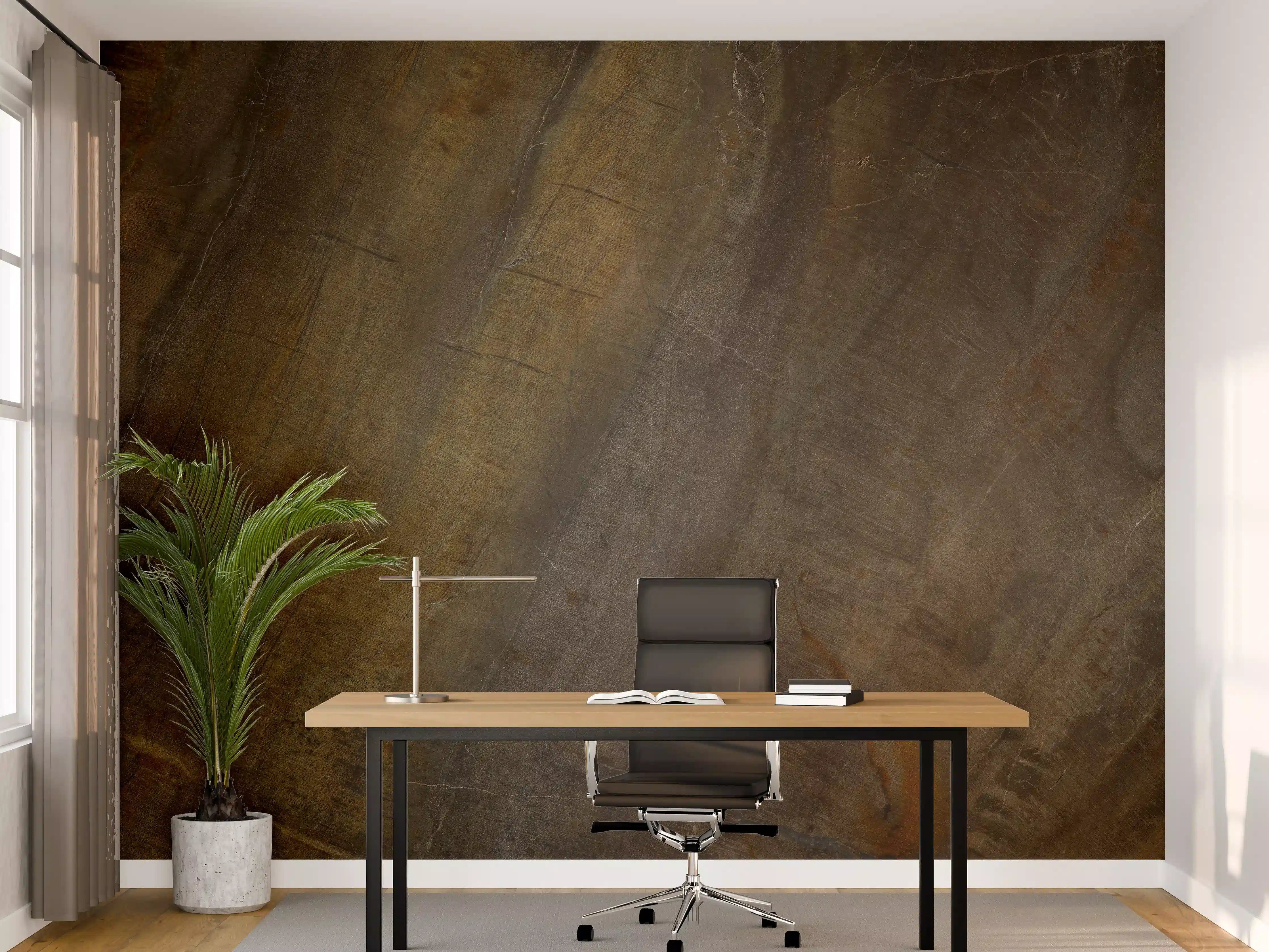 Büro Wandgestaltung - Graue Maserung in Holzoptik