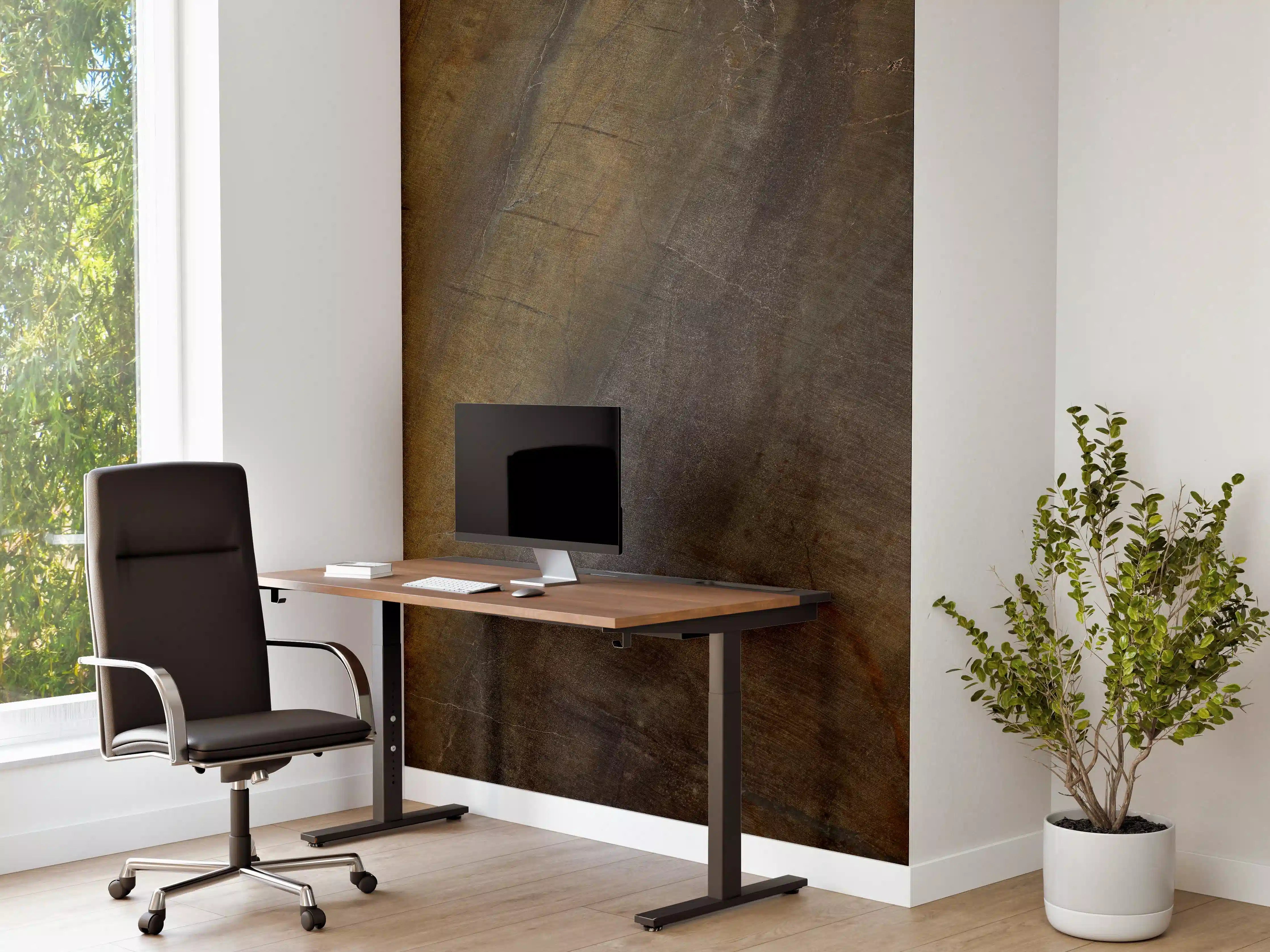 Büro Wandgestaltung - Graue Maserung in Holzoptik