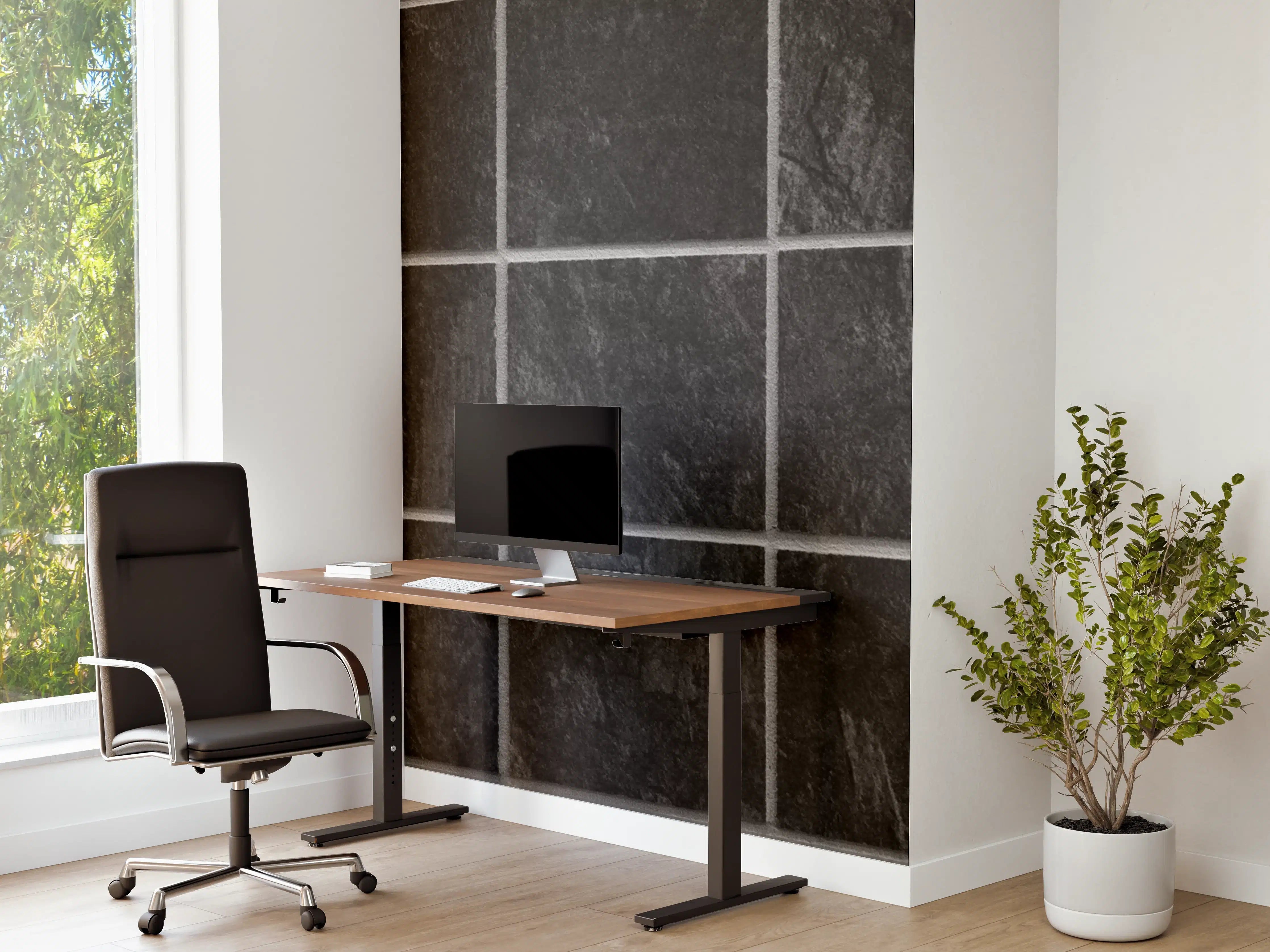 Büro Wandgestaltung - Graue Mosaikfliesen in Schwarz