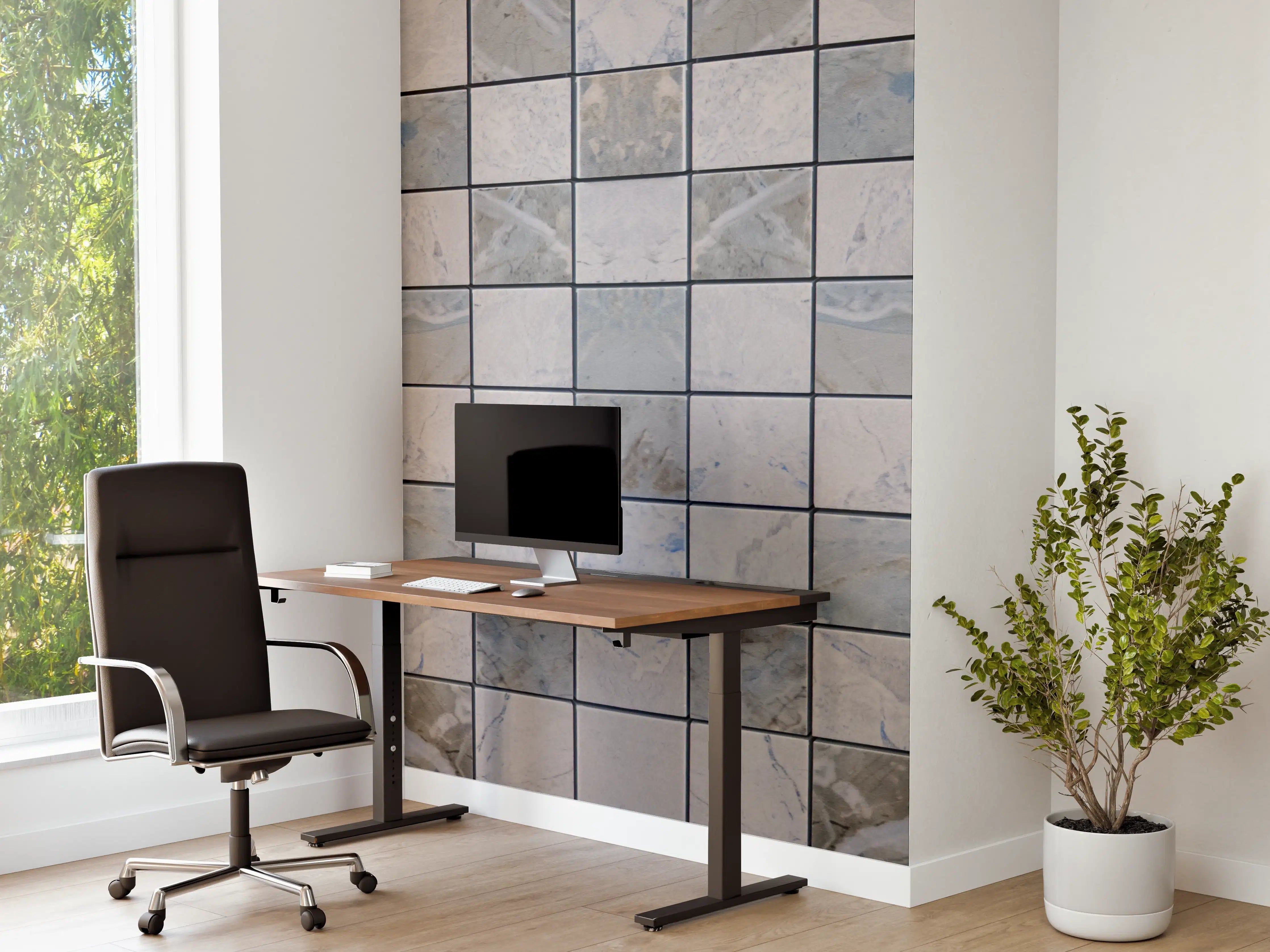 Büro Wandgestaltung - Graue Mosaikfliesen mit subtilem Muster