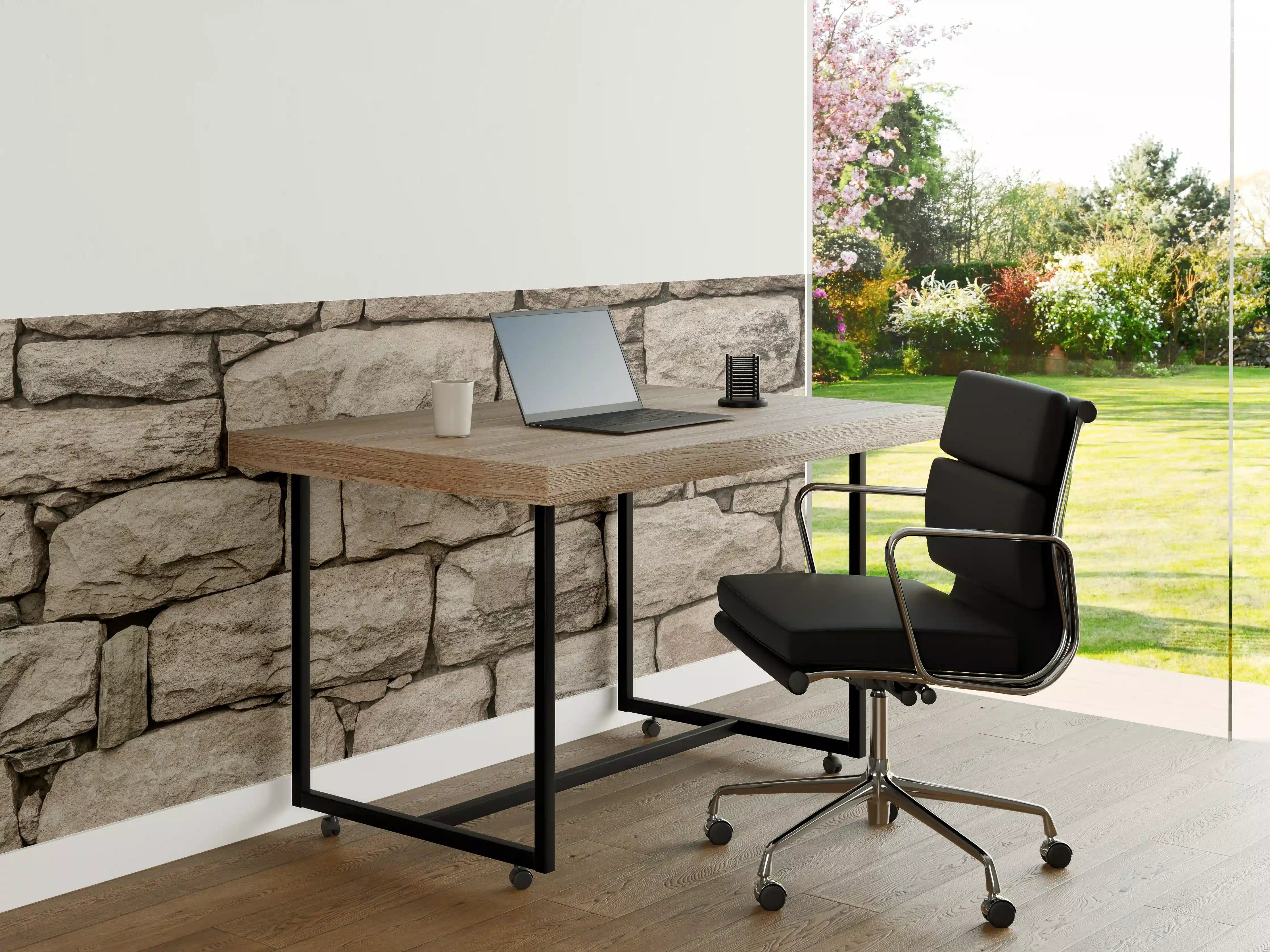 Büro Wandgestaltung - Graue Natursteinwand