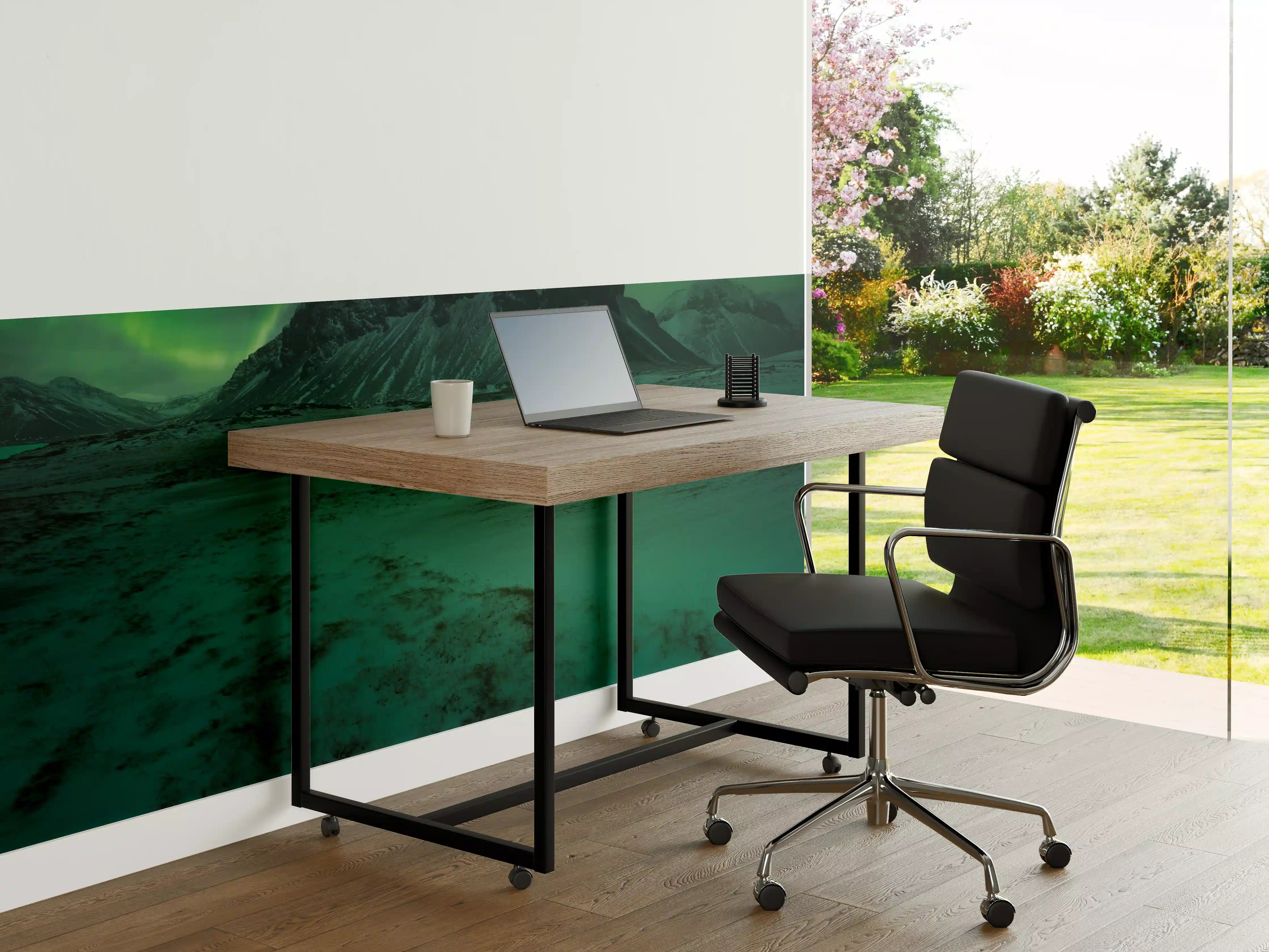 Büro Wandgestaltung - Graue Nordlichter über Eisbergen