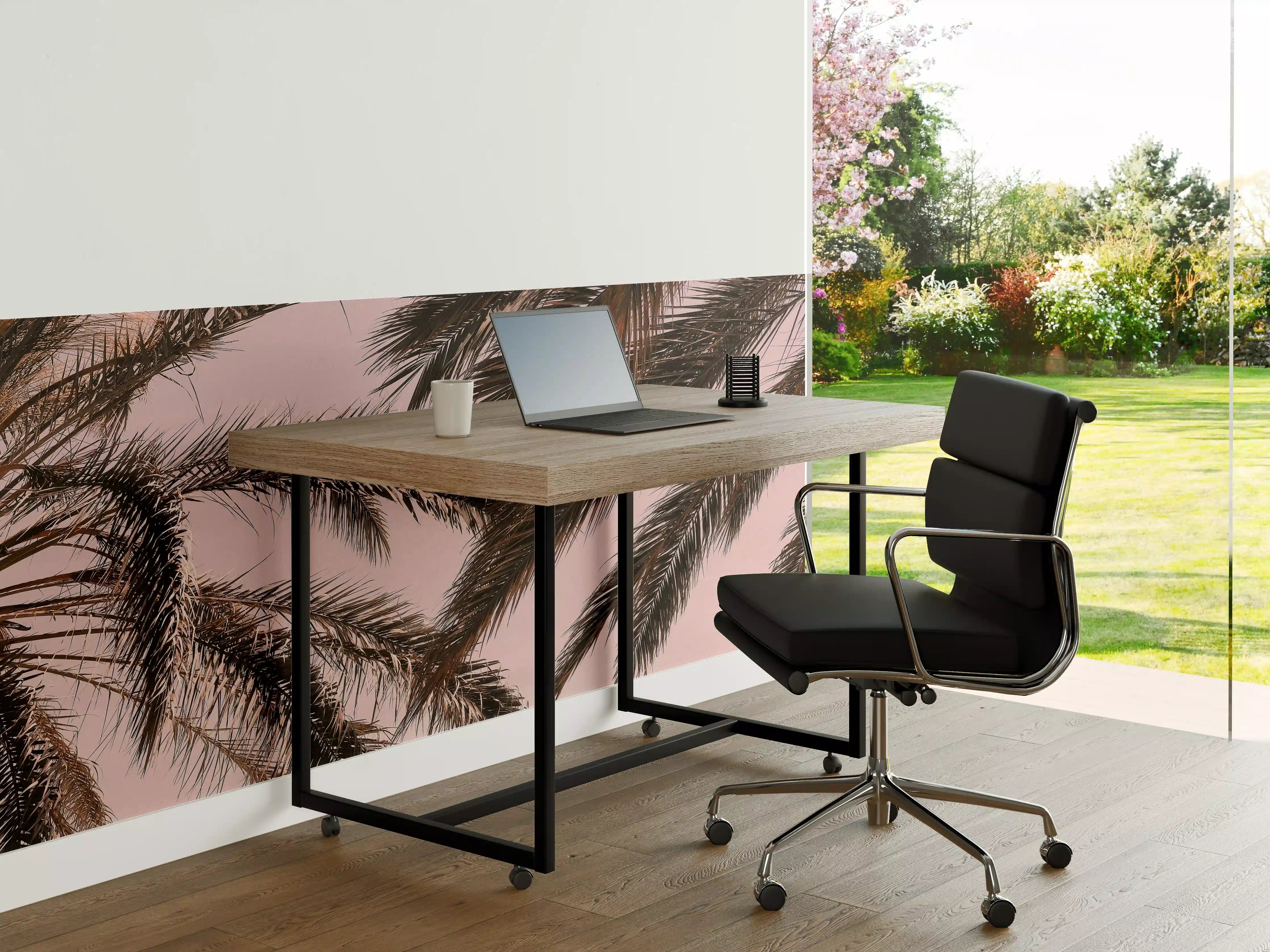 Büro Wandgestaltung - Graue Palmen im Abendlicht
