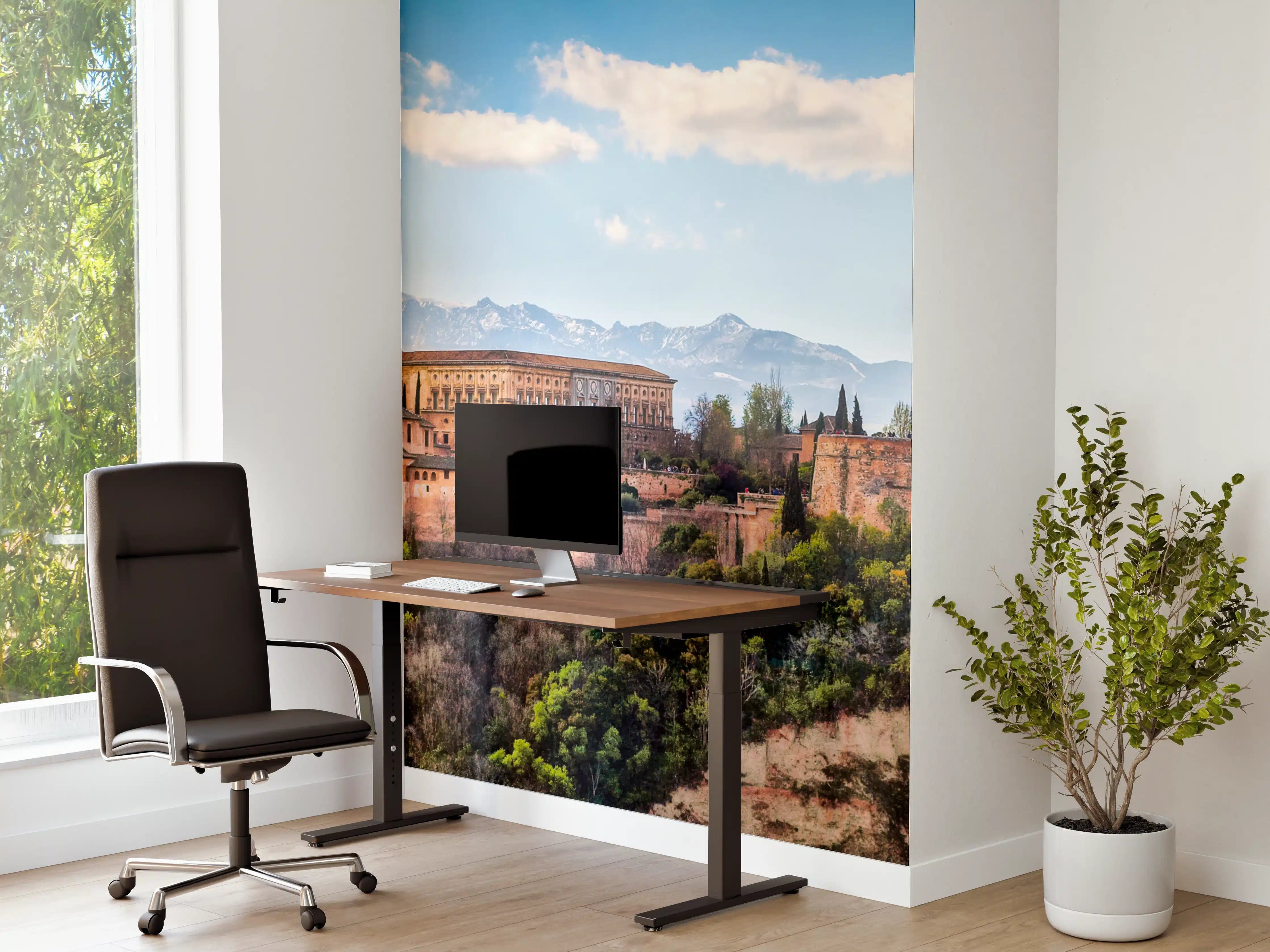 Büro Wandgestaltung - Graue Schatten der Alhambra bei Abendlicht
