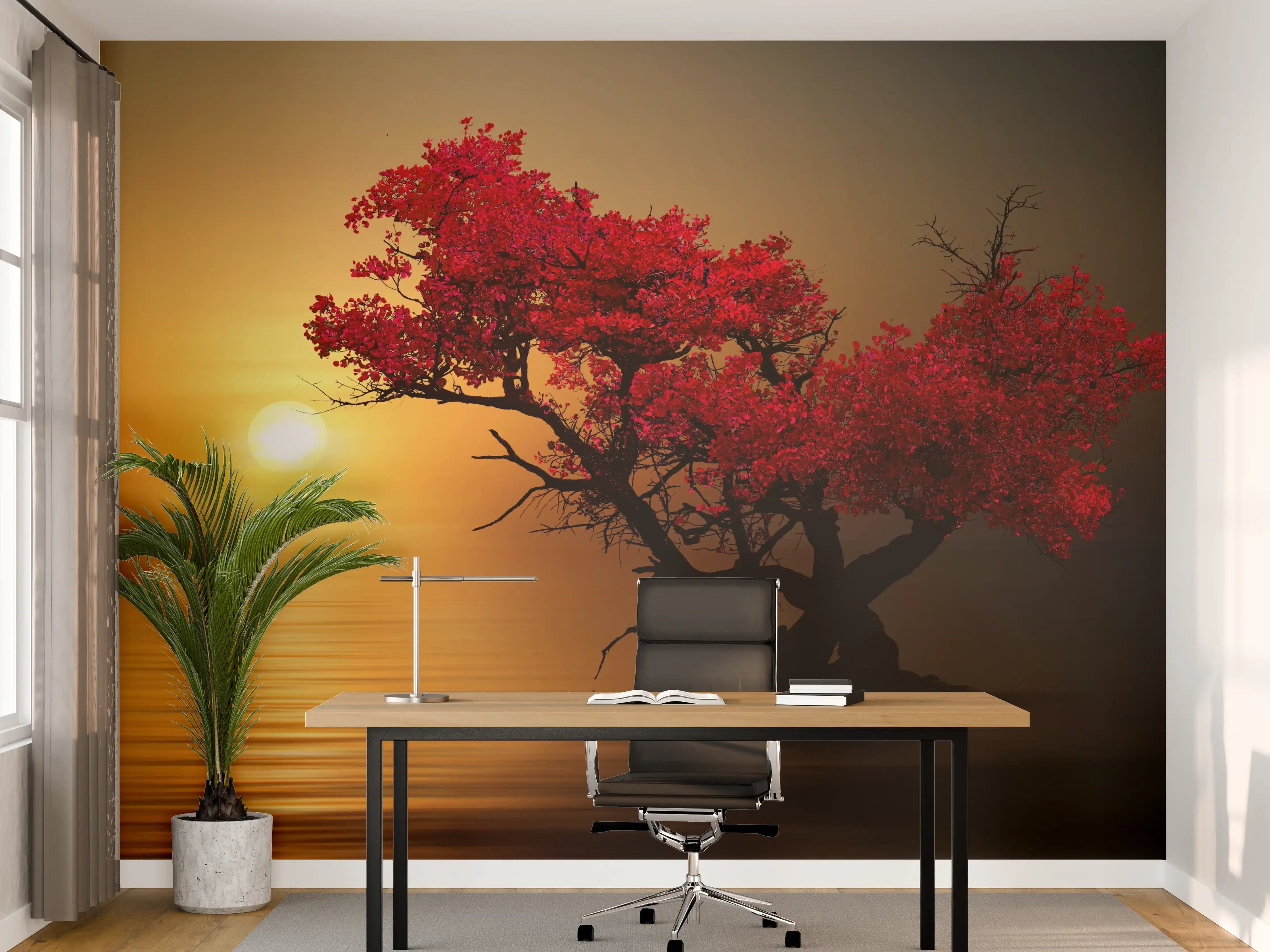 Büro Wandgestaltung - Graue Schatten im Abendlicht
