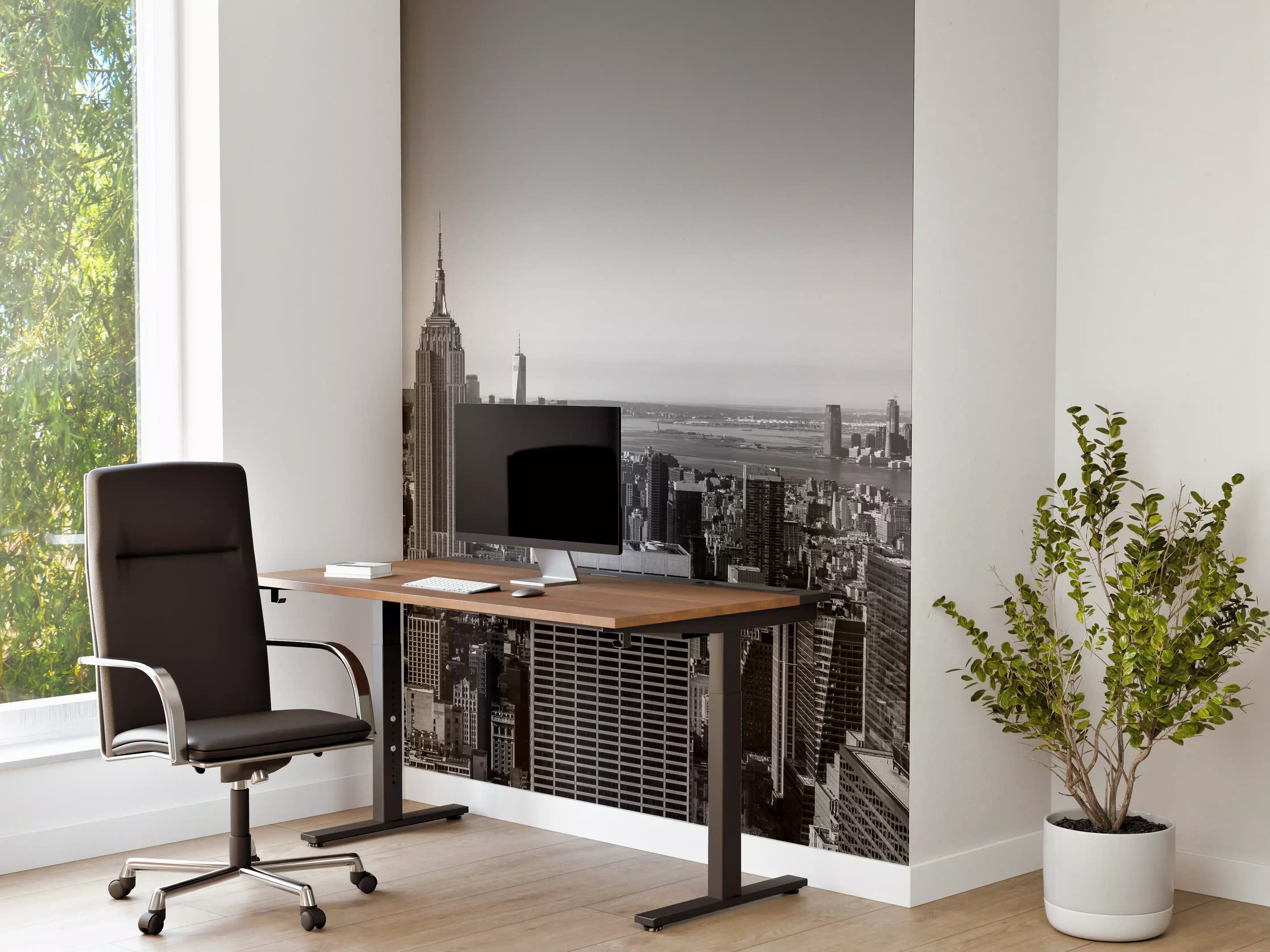 Büro Wandgestaltung - Graue Silhouetten der Stadt