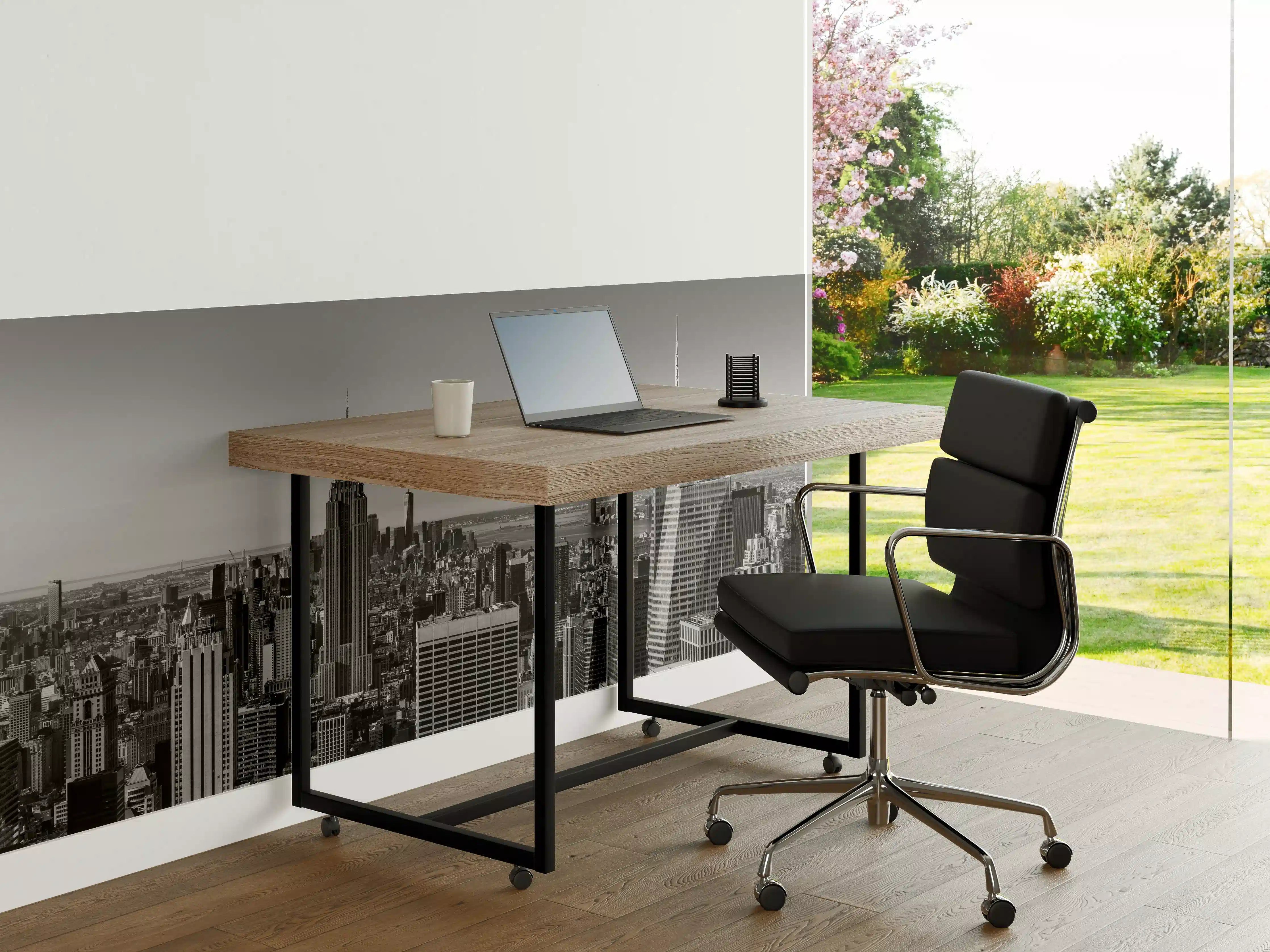 Büro Wandgestaltung - Graue Silhouetten der Stadt