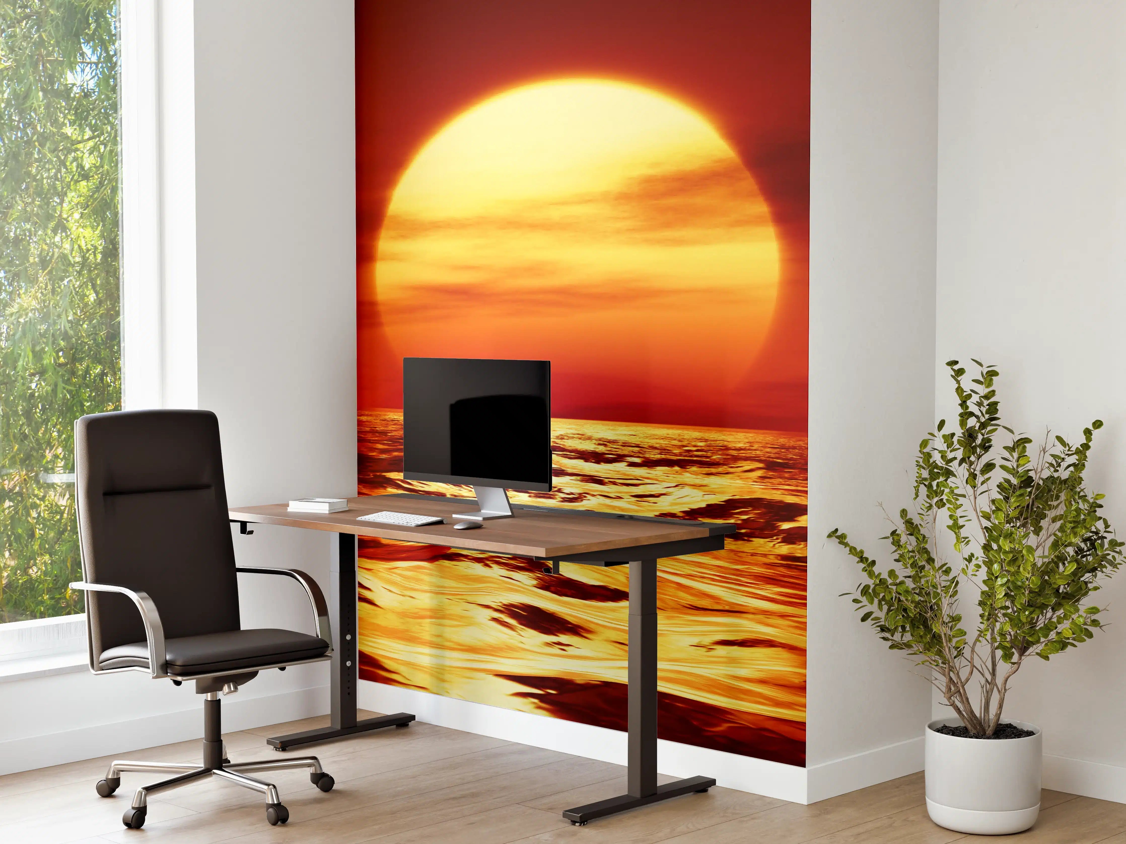 Büro Wandgestaltung - Graue Stille am Meerabend