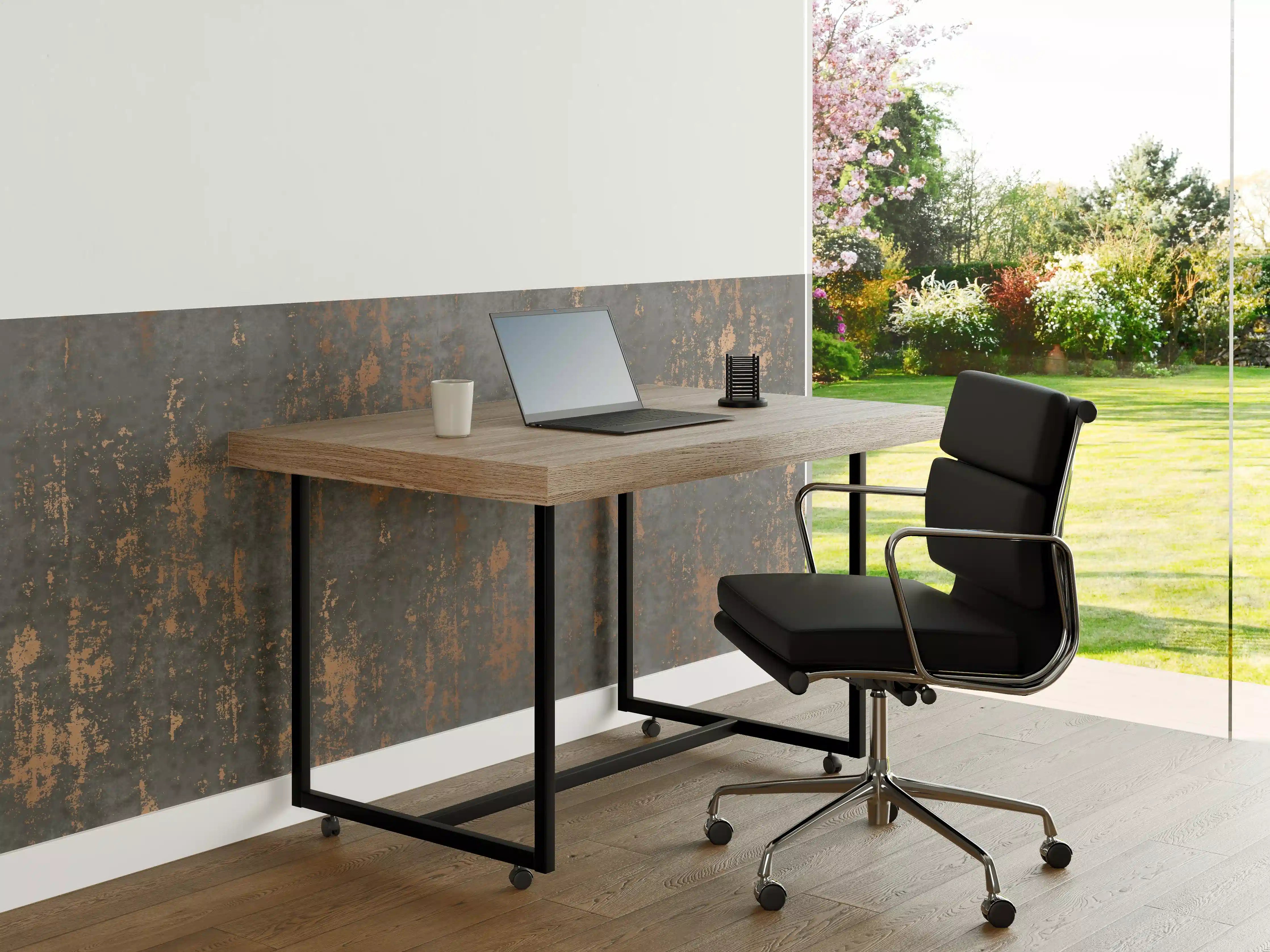 Büro Wandgestaltung - Graue Textur mit goldenen Akzenten