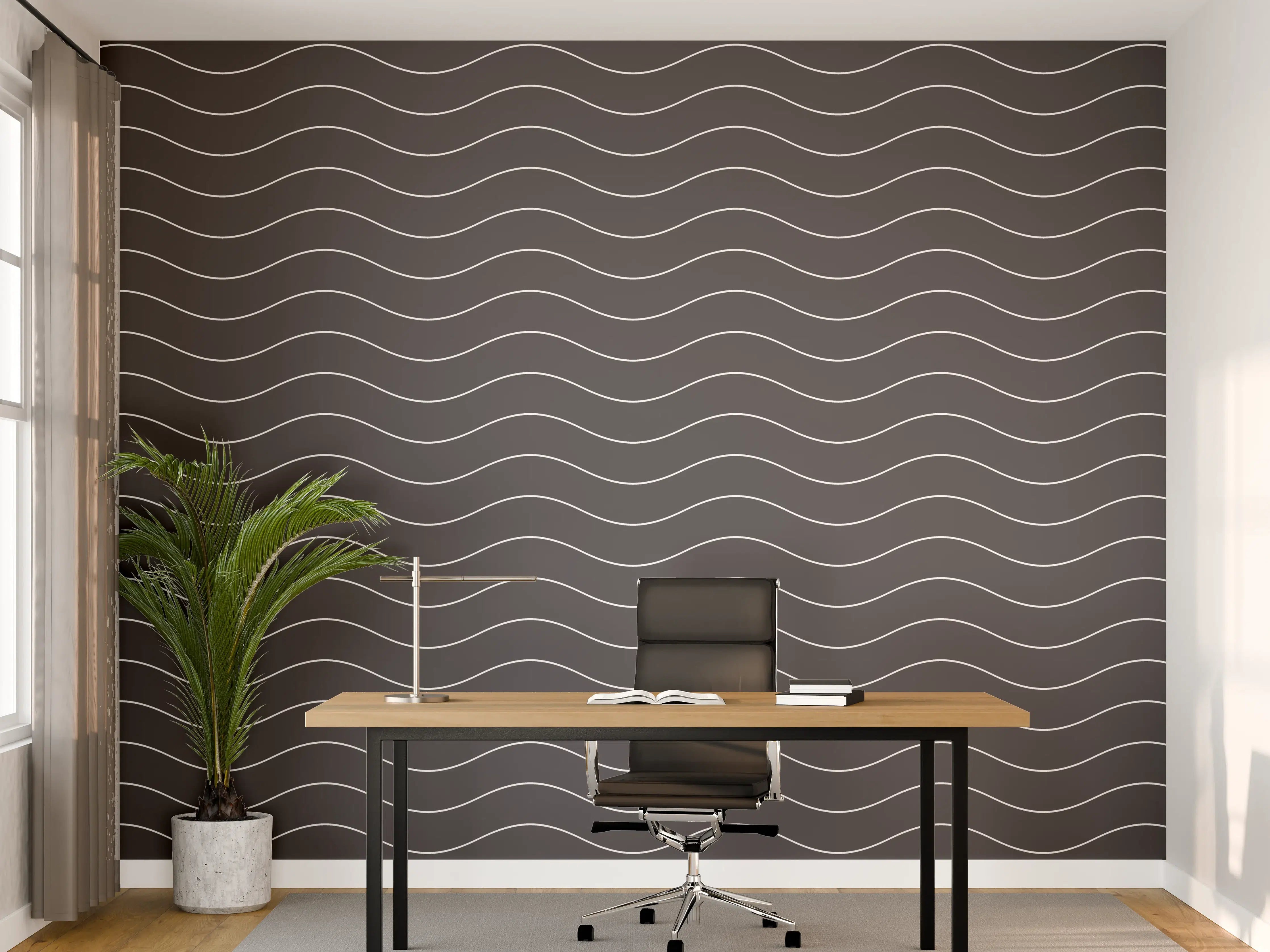 Büro Wandgestaltung - Graue Wellenmuster, moderne Badgestaltung