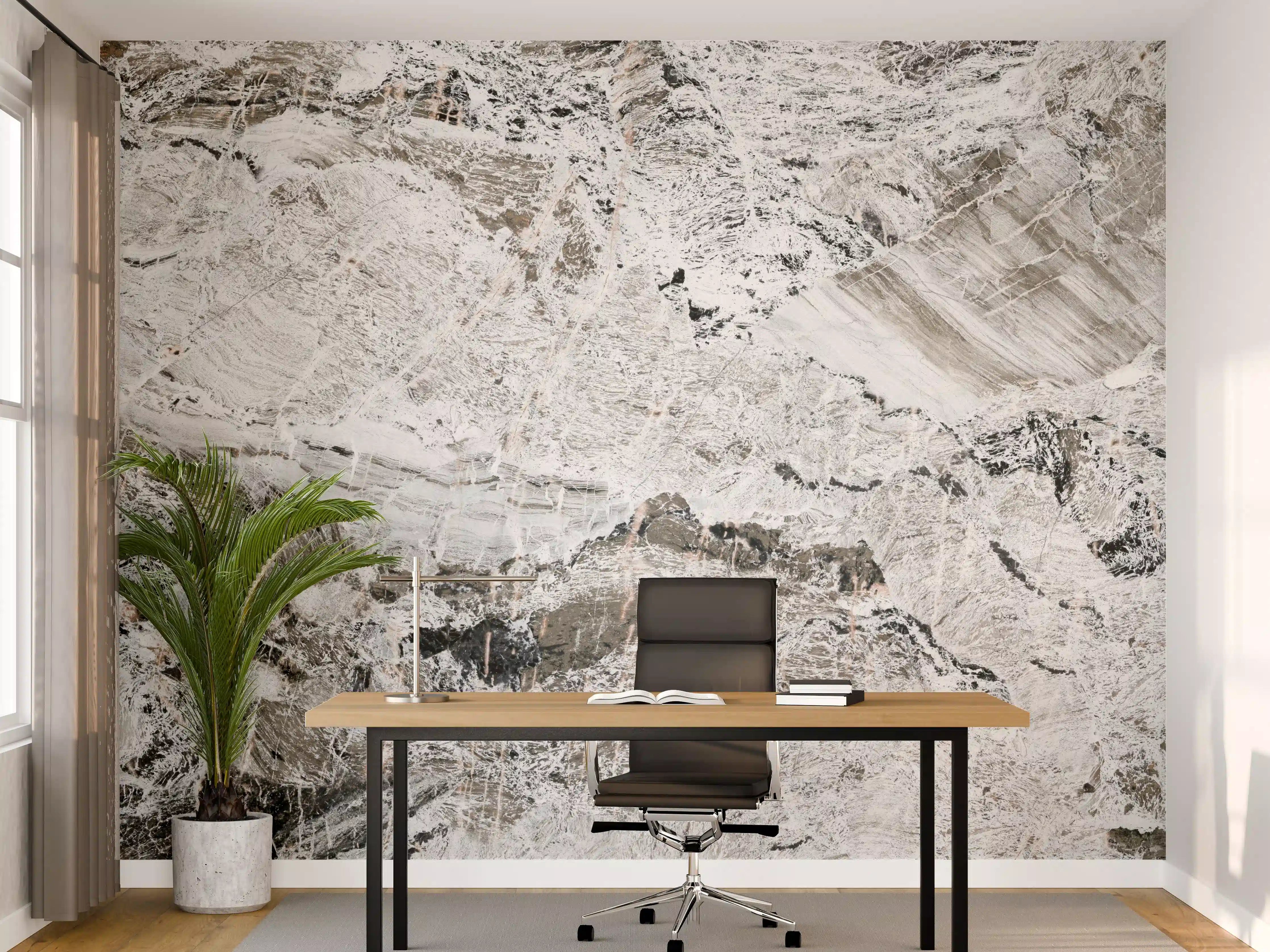 Büro Wandgestaltung - Graue abstrakte Marmor Stein Textur