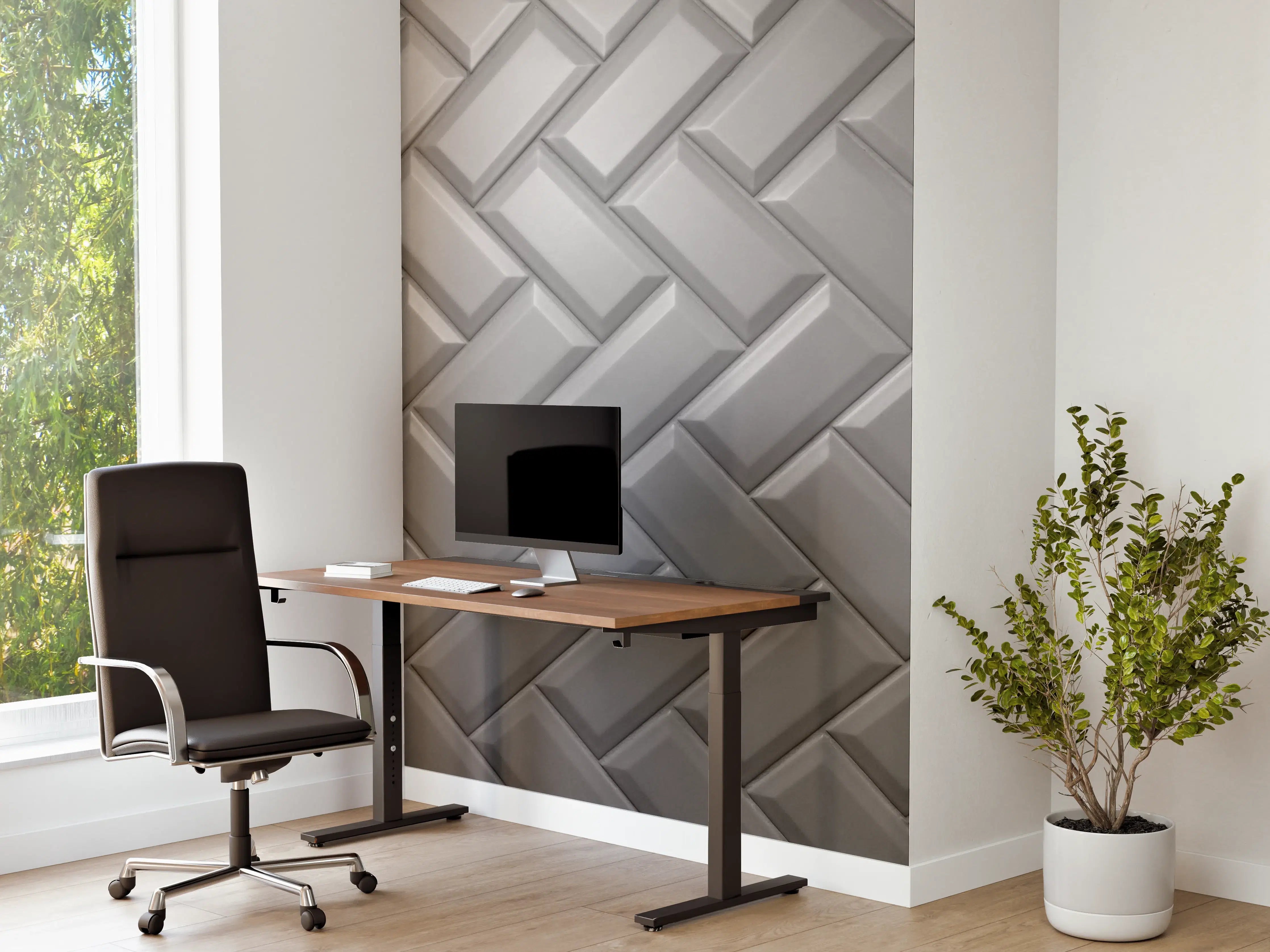 Büro Wandgestaltung - Graue matte Keramikfliesen