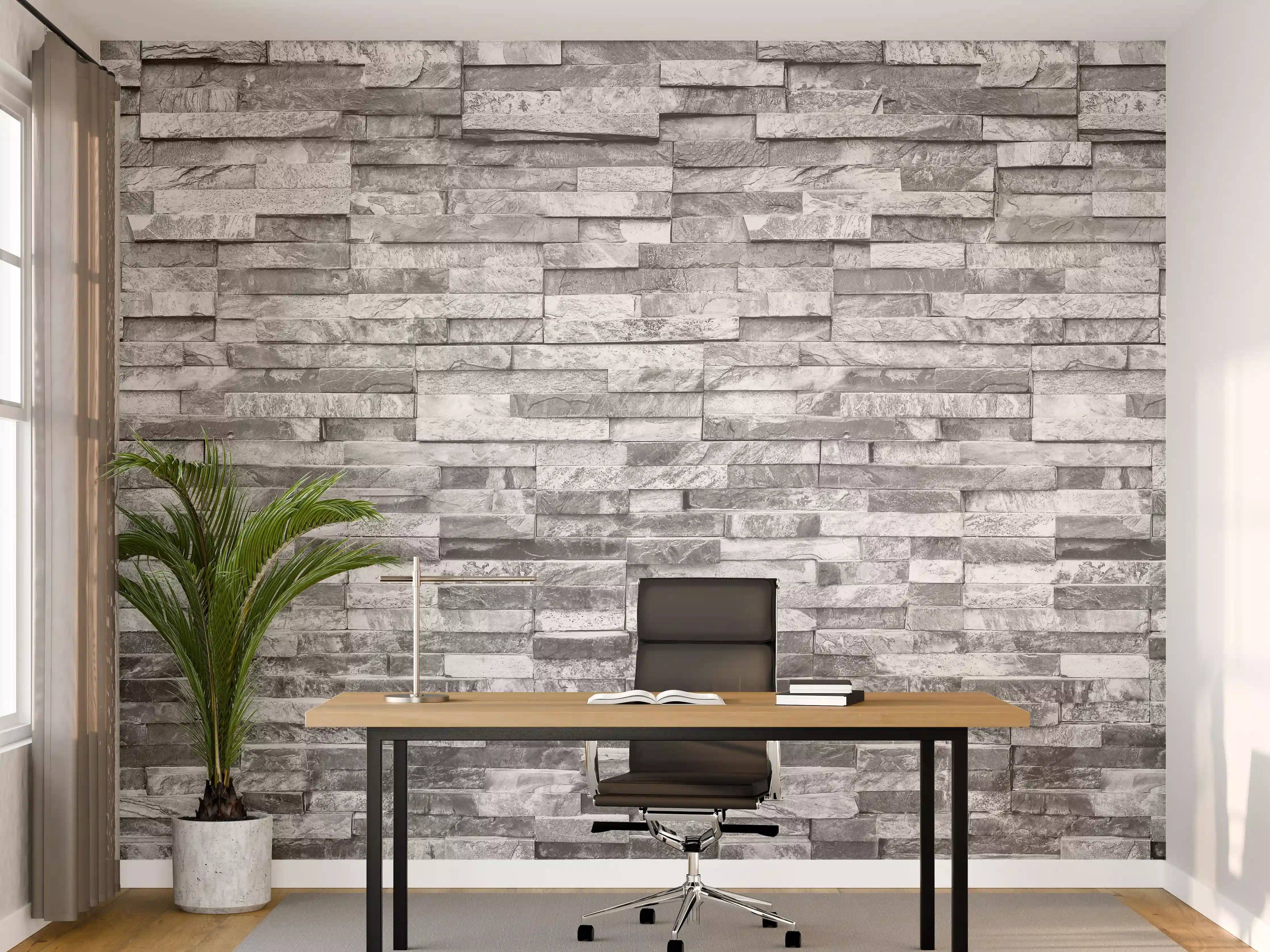 Büro Wandgestaltung - Graue moderne Ziegelwand