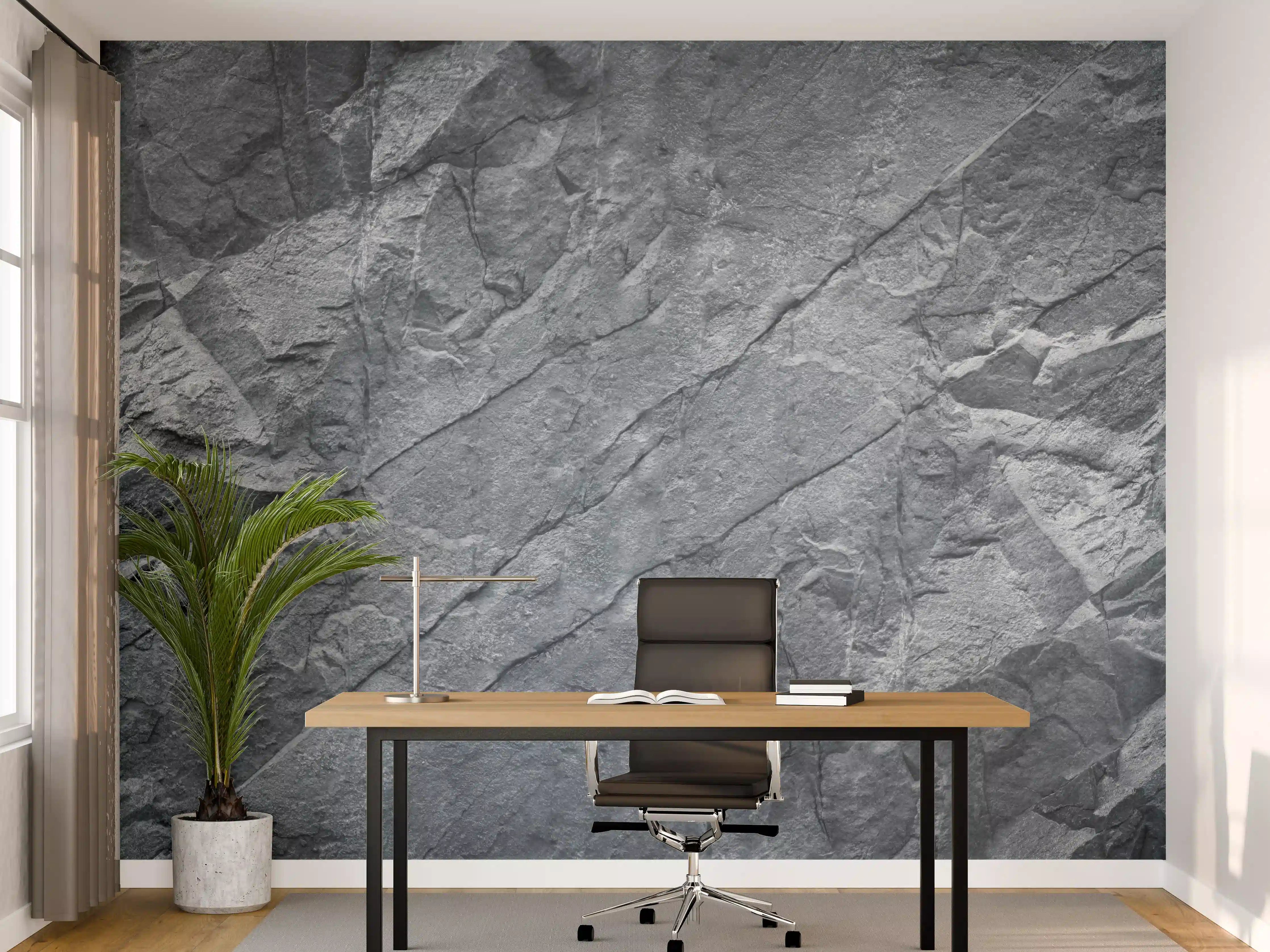 Büro Wandgestaltung - Grauer Fels