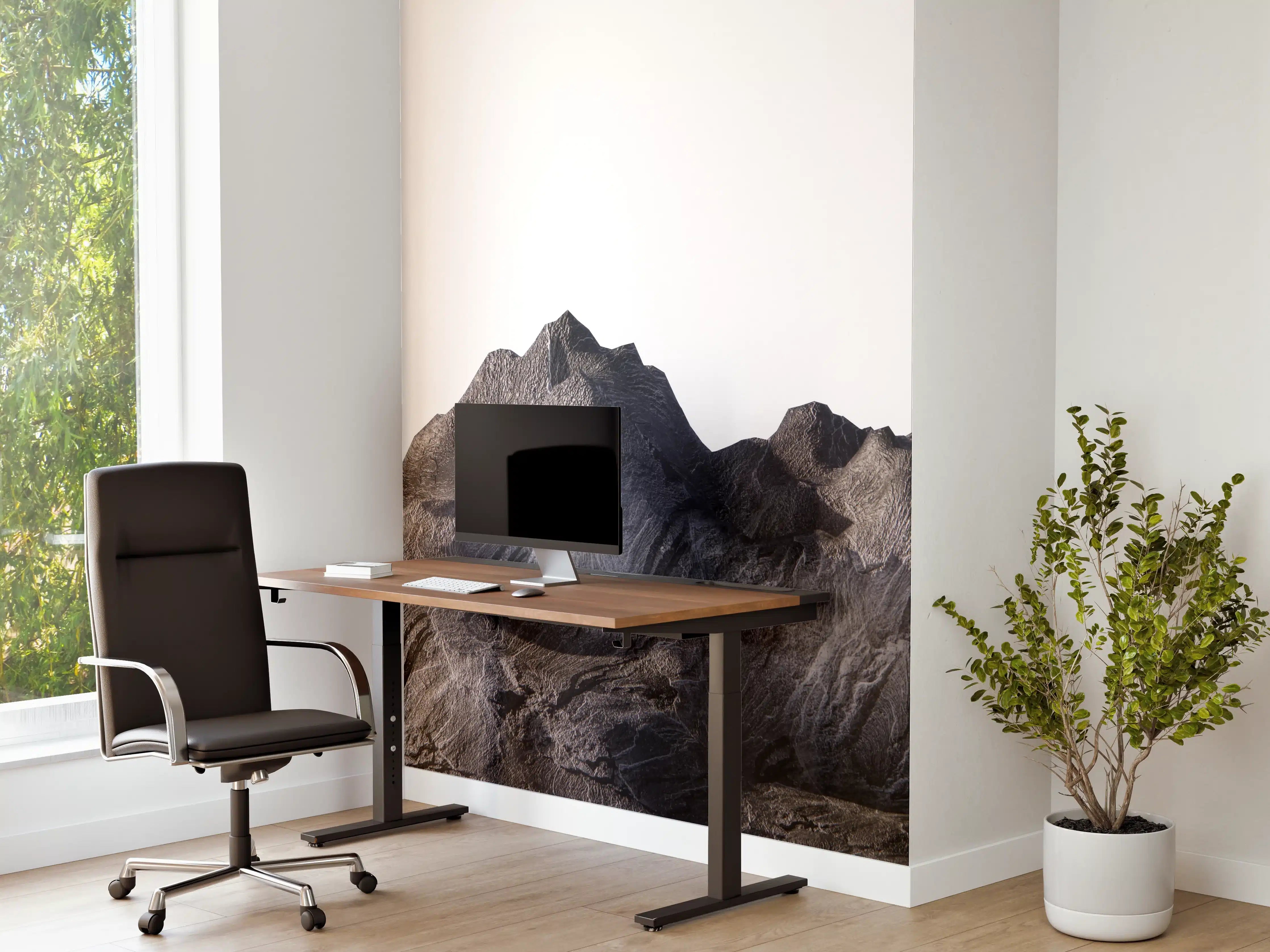 Büro Wandgestaltung - Grauer Gebirgslandschaft Ausschnitt