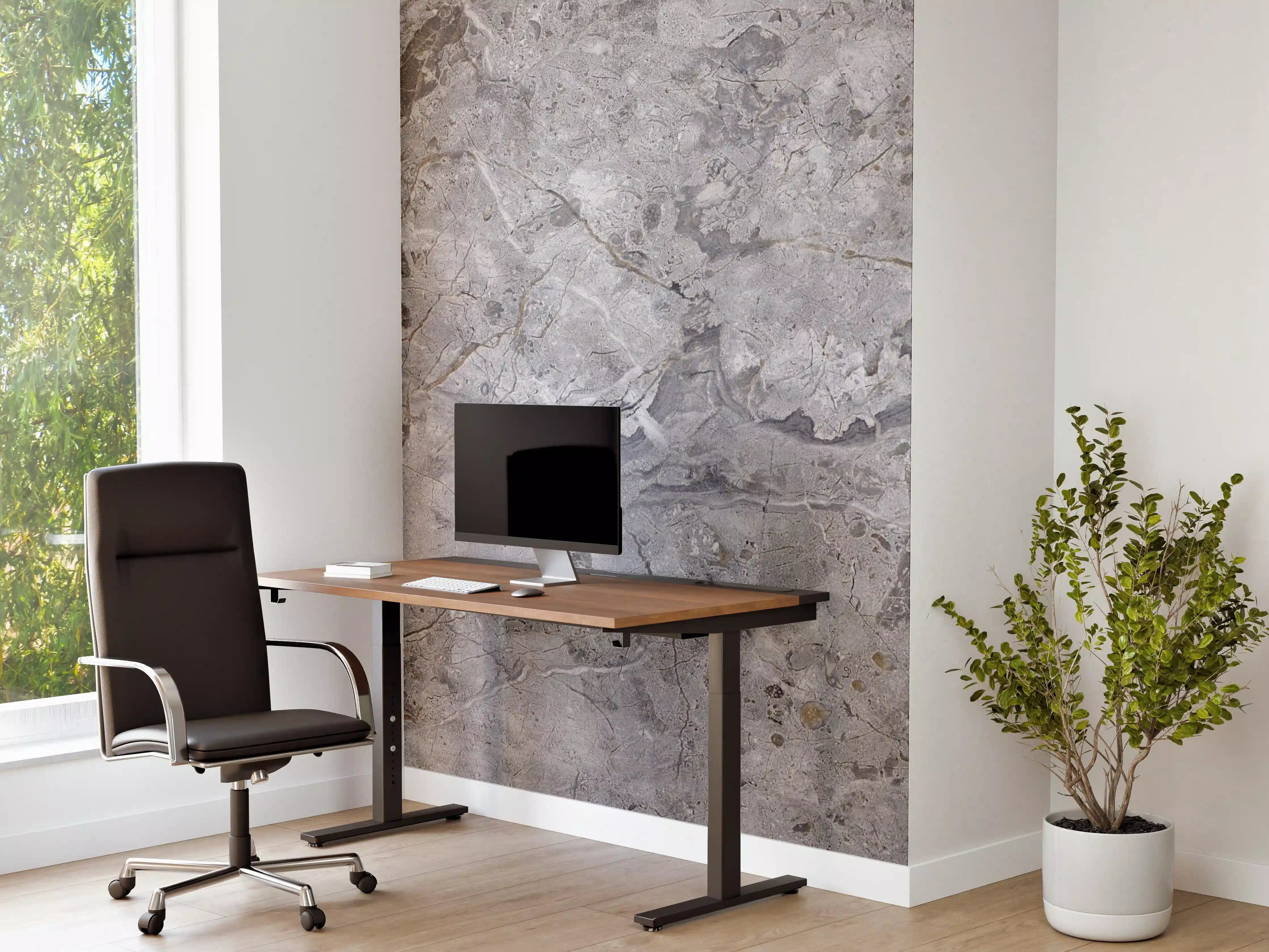 Büro Wandgestaltung - Grauer Marmor