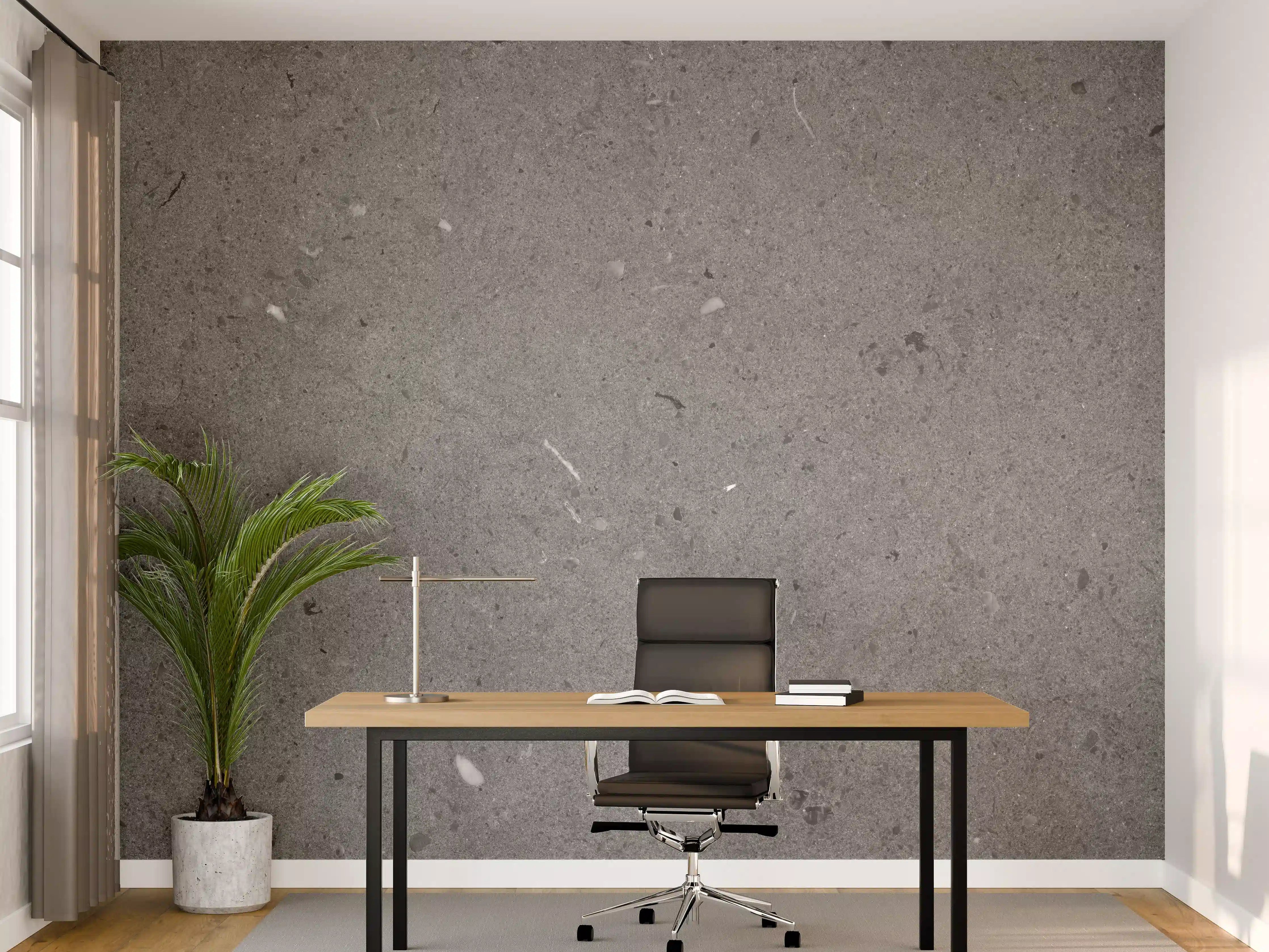 Büro Wandgestaltung - Grauer Marmor im Asphaltdesign