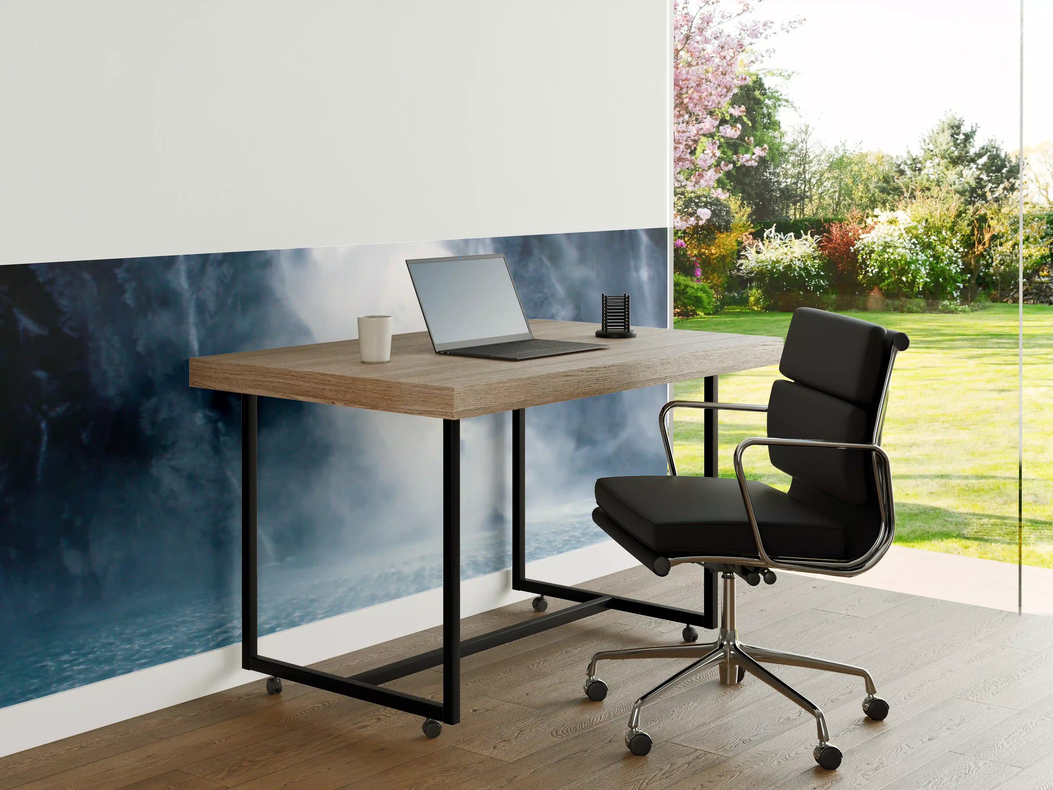 Büro Wandgestaltung - Grauer Wasserfall im Blau