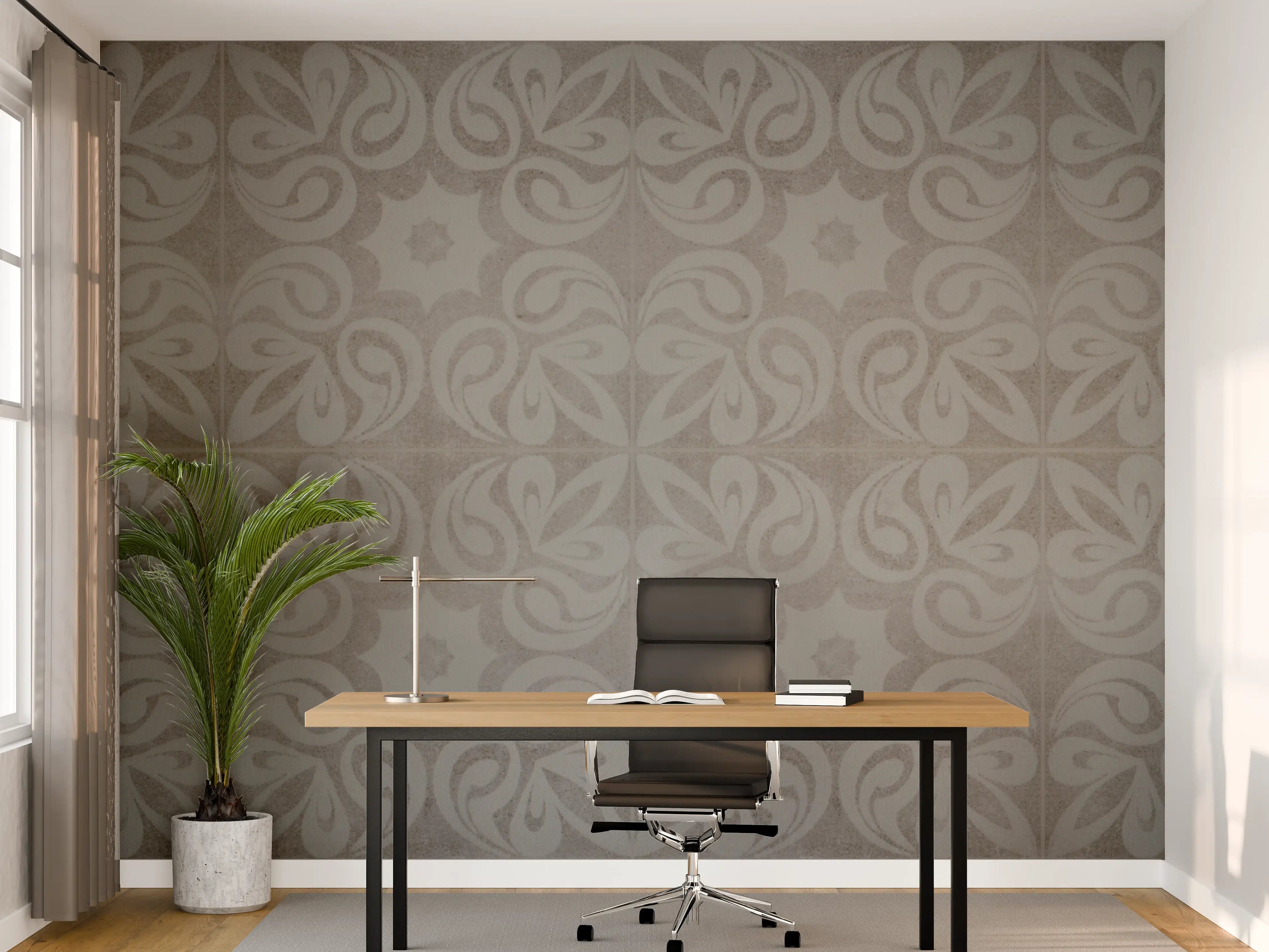Büro Wandgestaltung - Graues quadratisches Mosaikmotiv