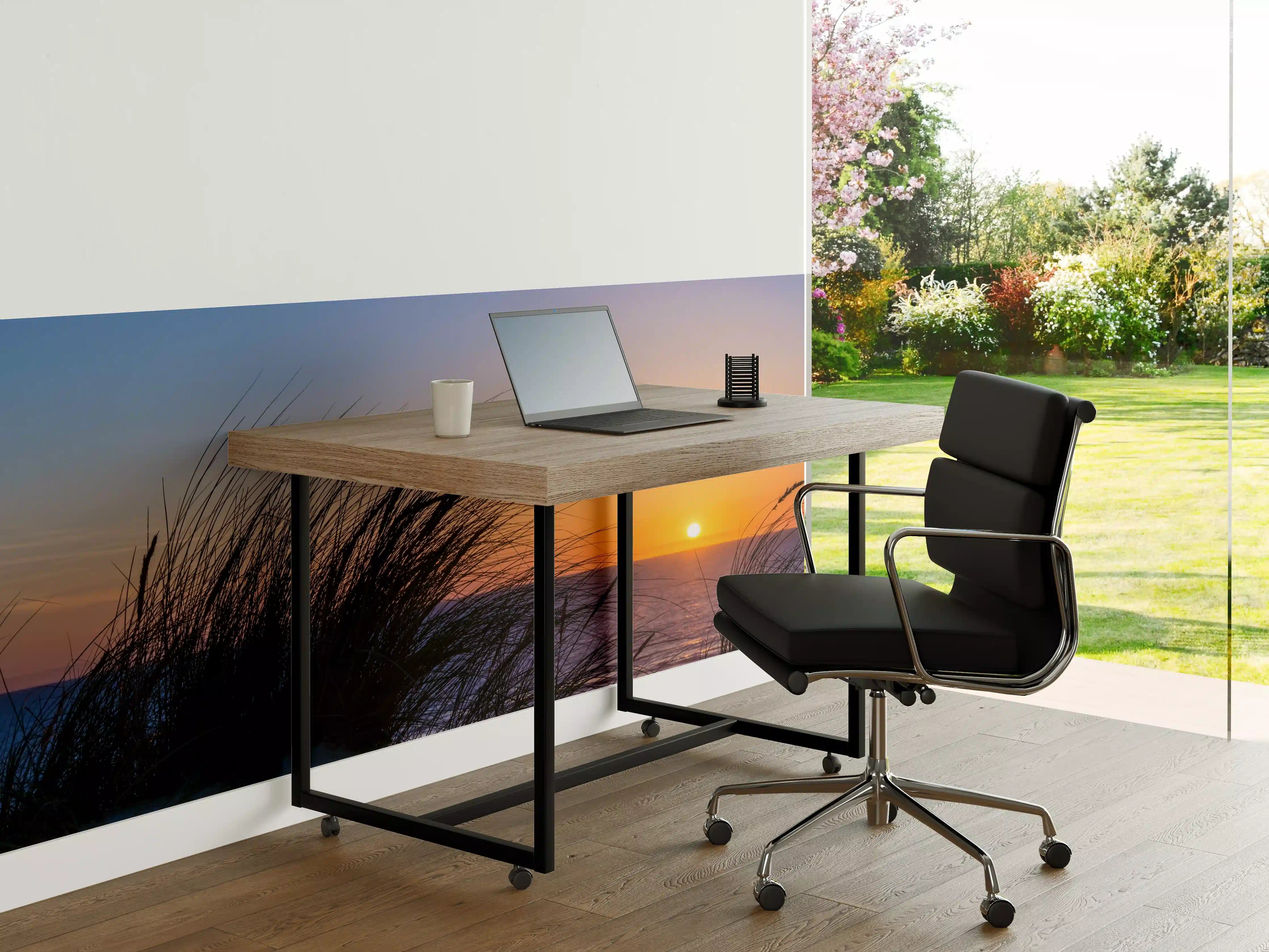 Büro Wandgestaltung - Grauweiser Sonnenuntergang am Wasser