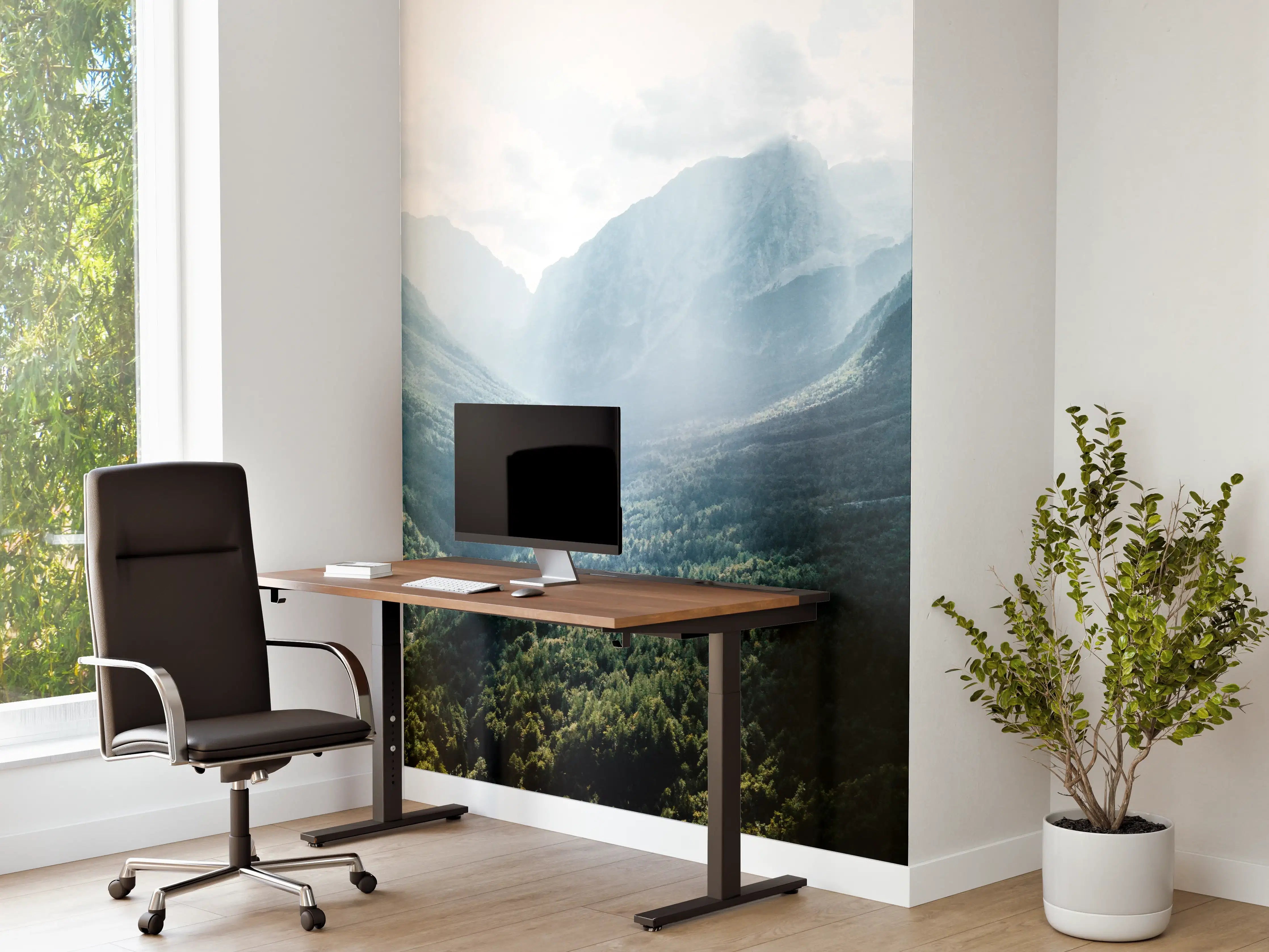 Büro Wandgestaltung - Grauweiße Bergsonne