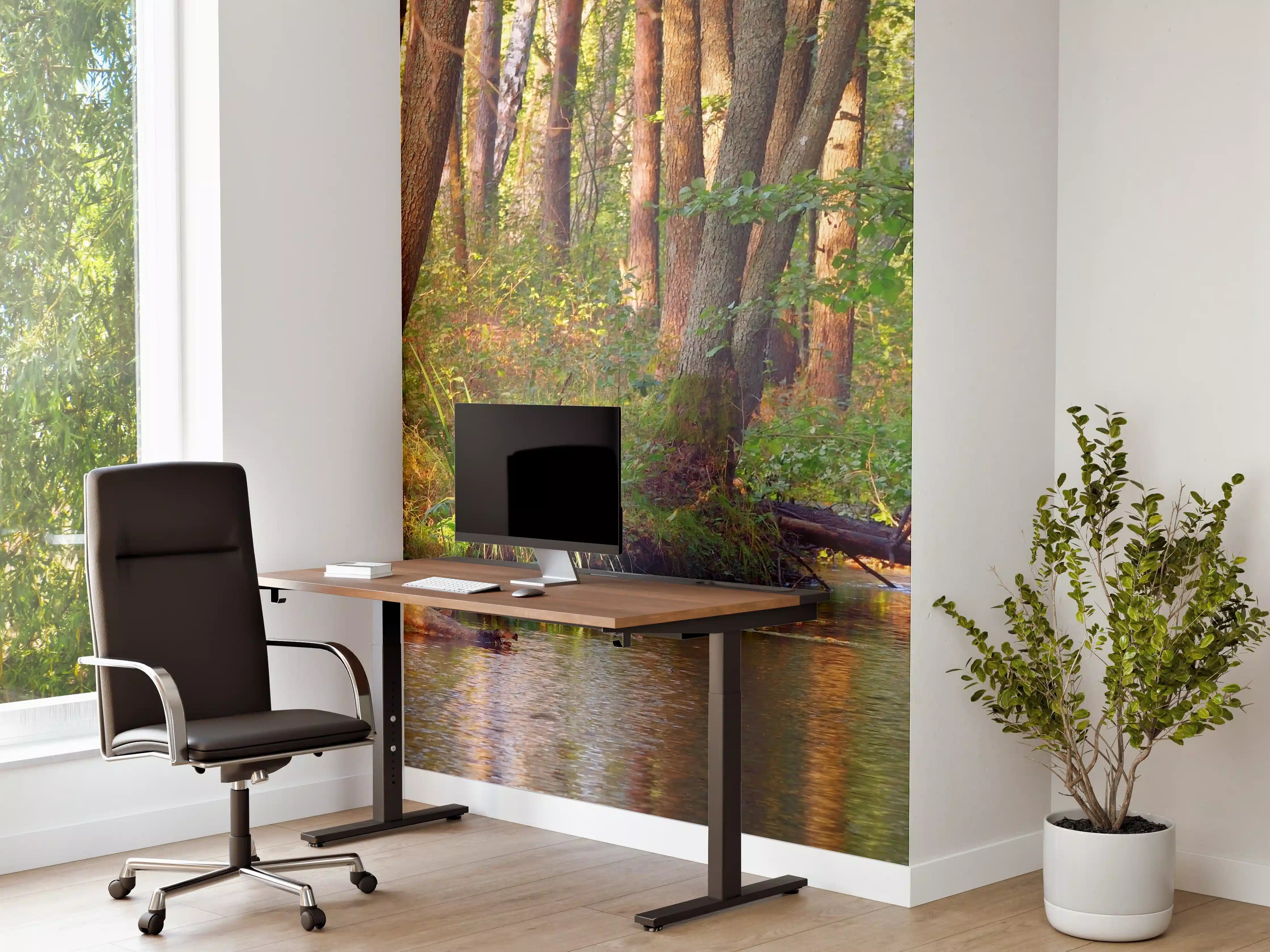 Büro Wandgestaltung - Grauweisse Flussidylle