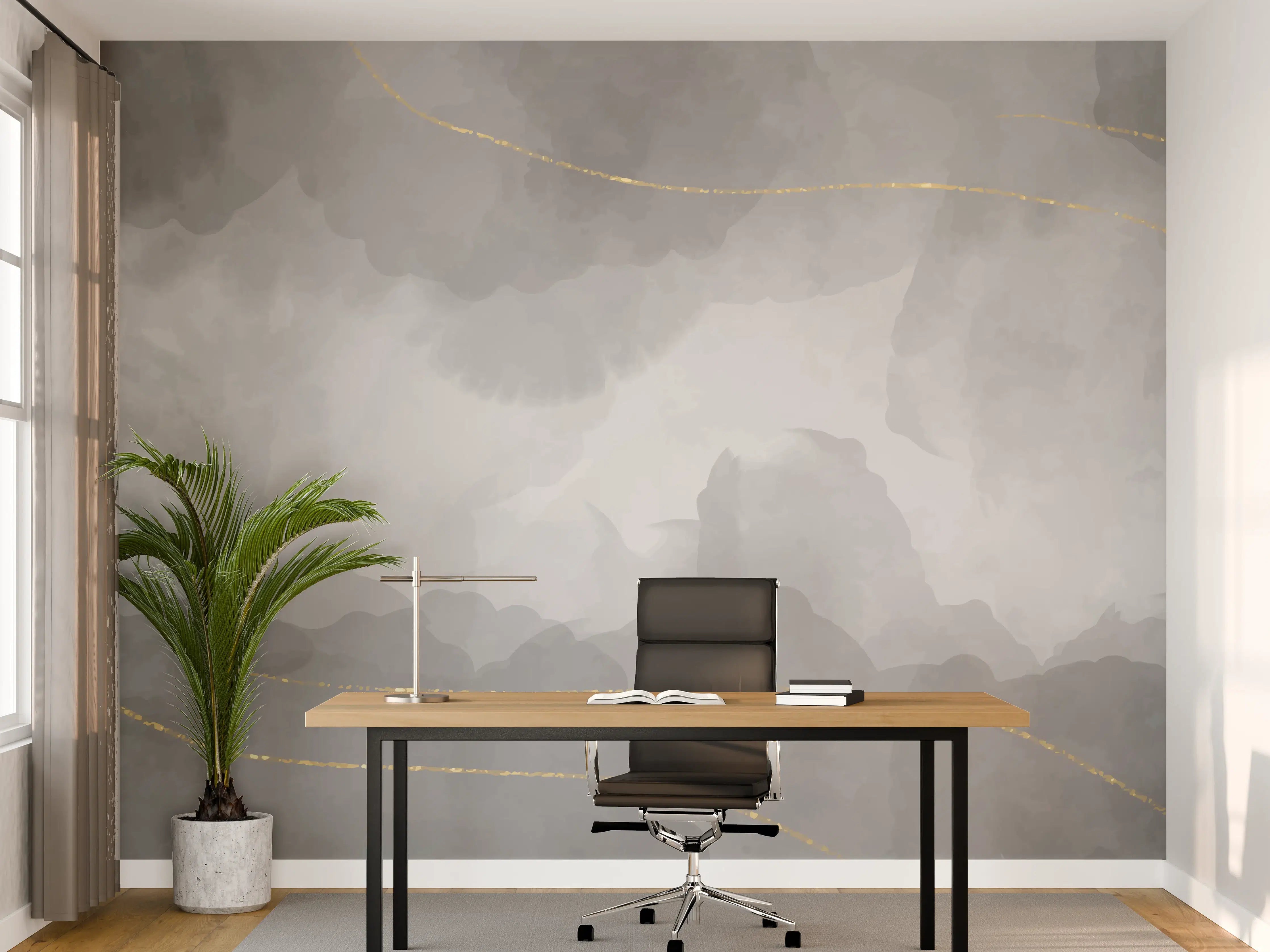 Büro Wandgestaltung - Grauweißes Marmor Muster