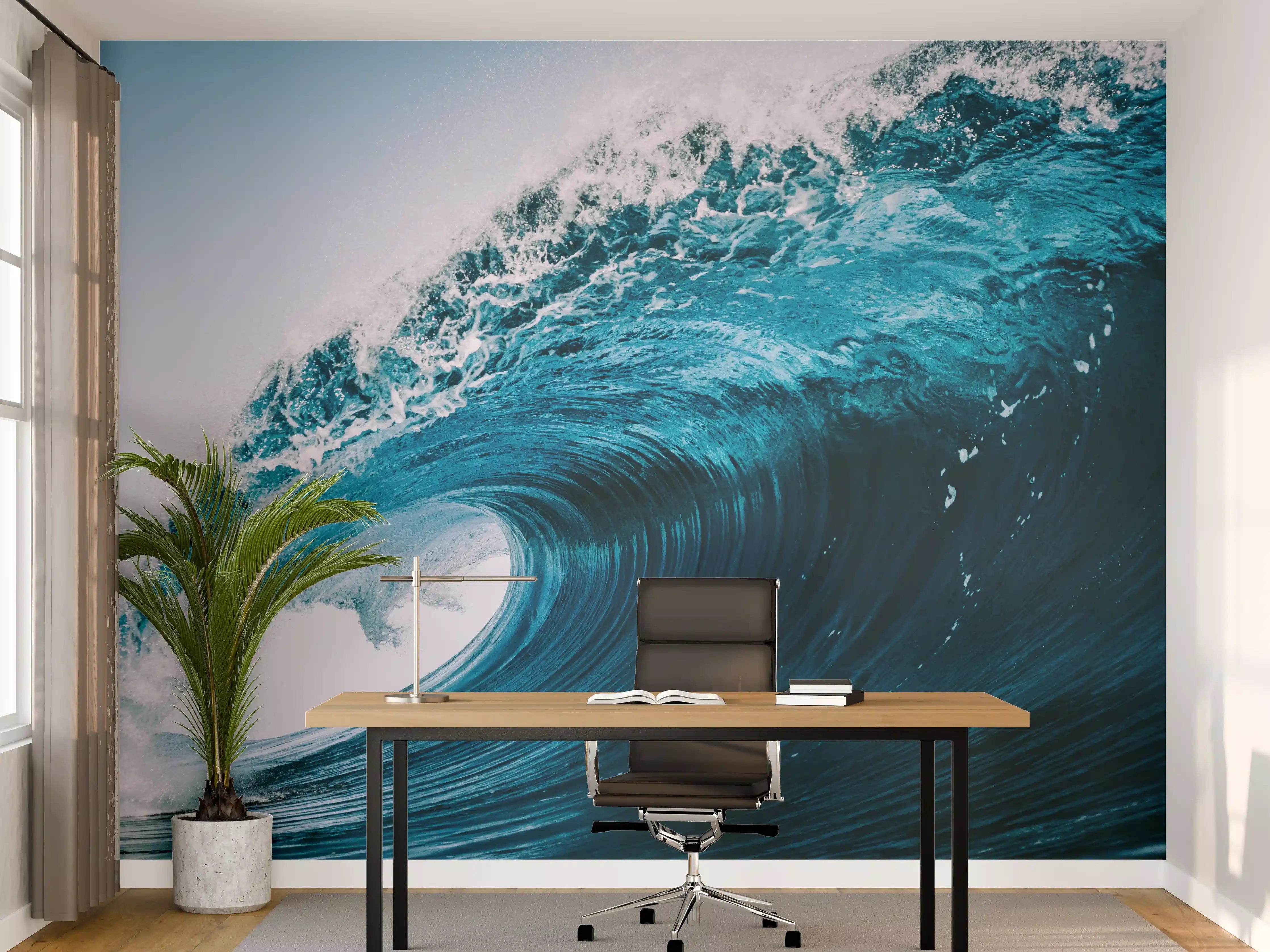 Büro Wandgestaltung - Große klare Meereswelle