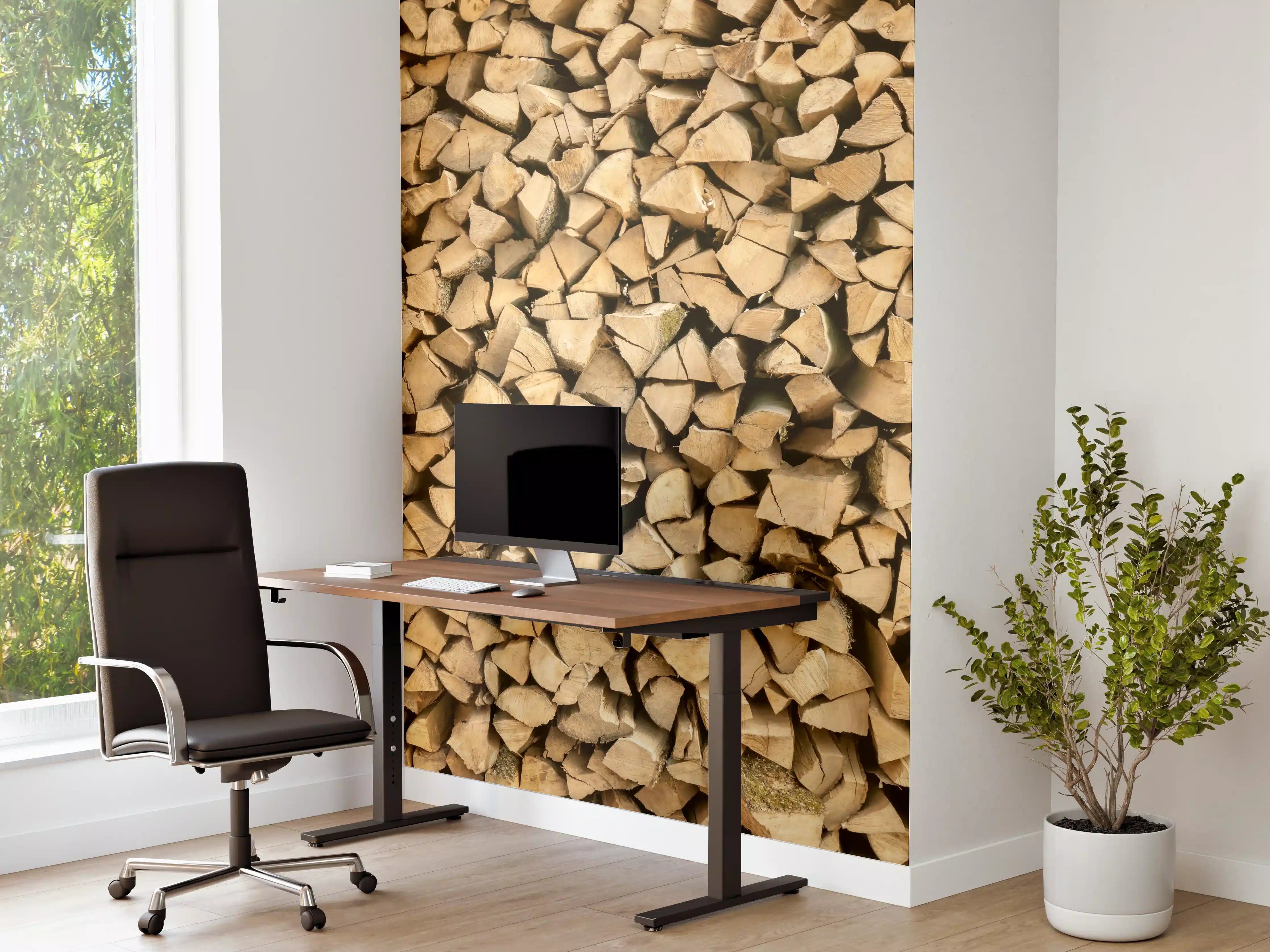 Büro Wandgestaltung - Großer Haufen Holzscheite